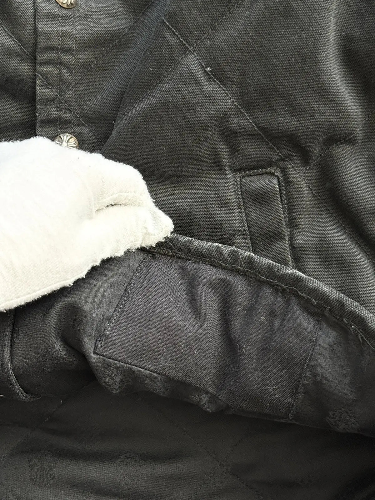 Chrome Hearts Horseshoe Plus Logo Quilted Jacket