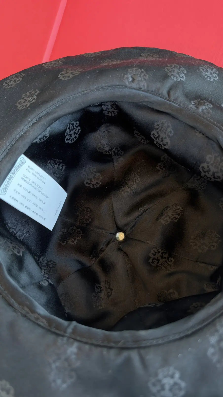 Chrome Hearts Satin Monogram Bucket Hat Chrome Hearts