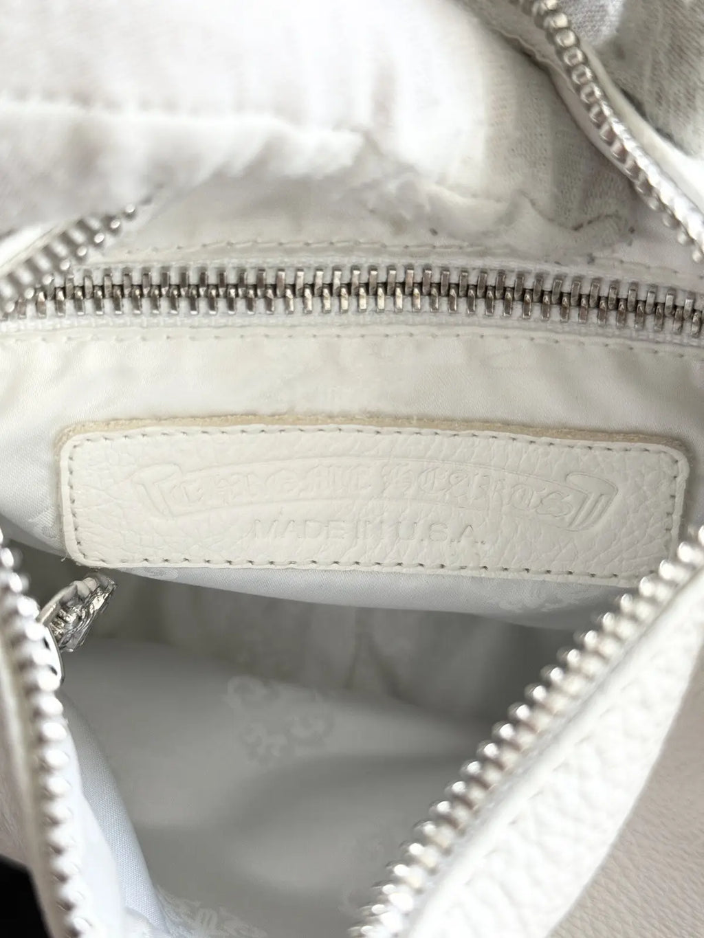 Chrome Hearts Chicken Nugget White Leather Hand Bag