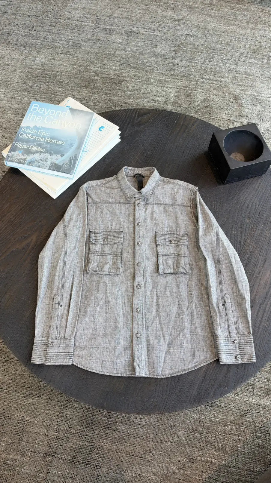 Chrome Hearts Gray Button-Up Military Shirt Size L Chrome Hearts