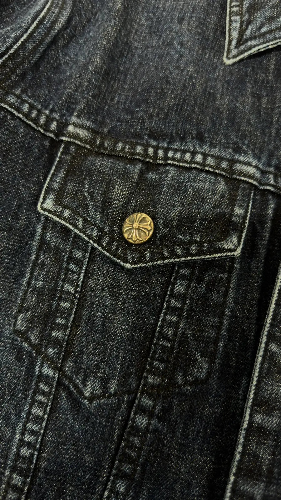 Chrome Hearts Motorbreath Indigo Denim Trucker Jacket