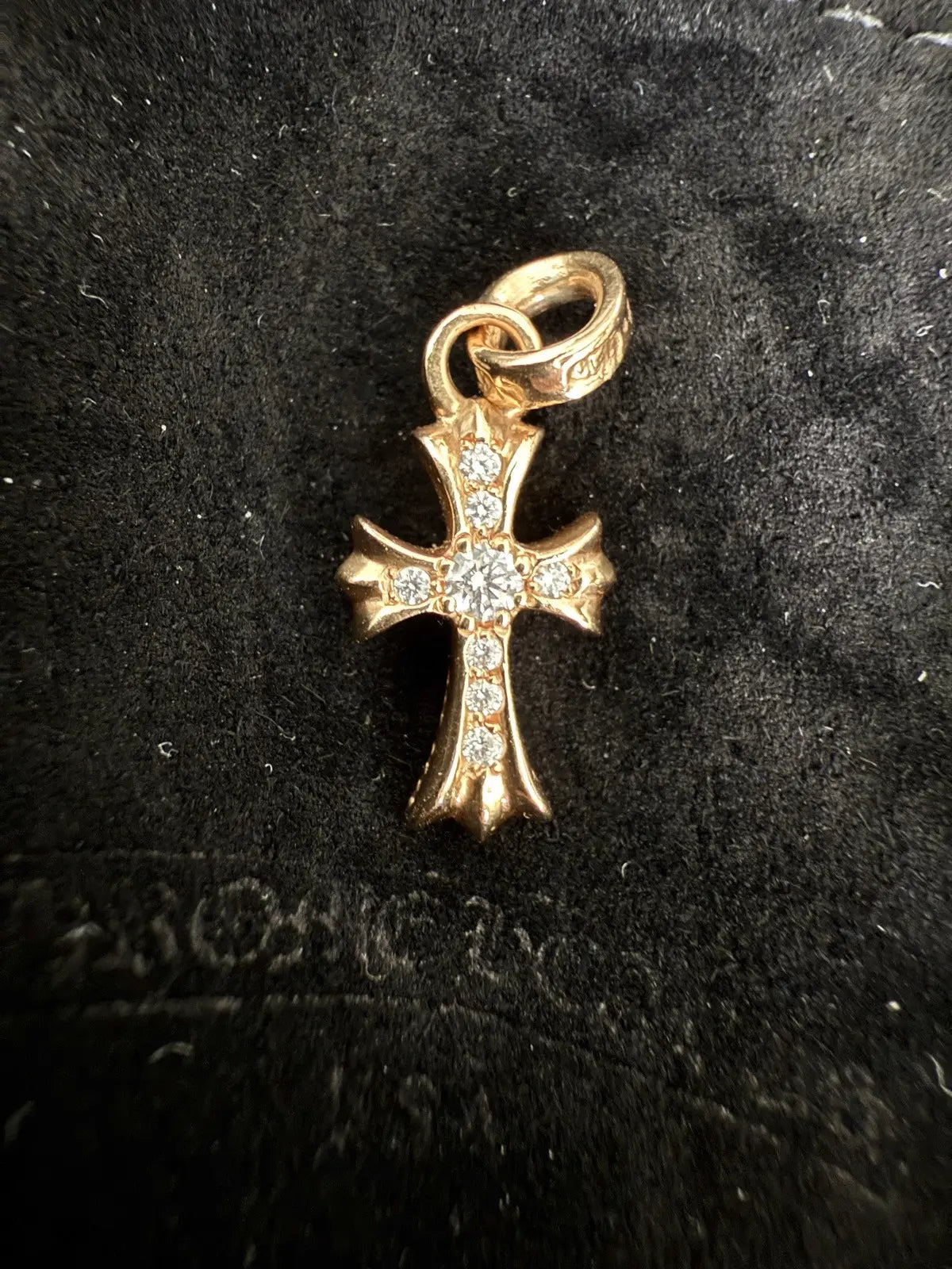 Chrome Hearts 22k Gold Diamonds Babyfat Pendant