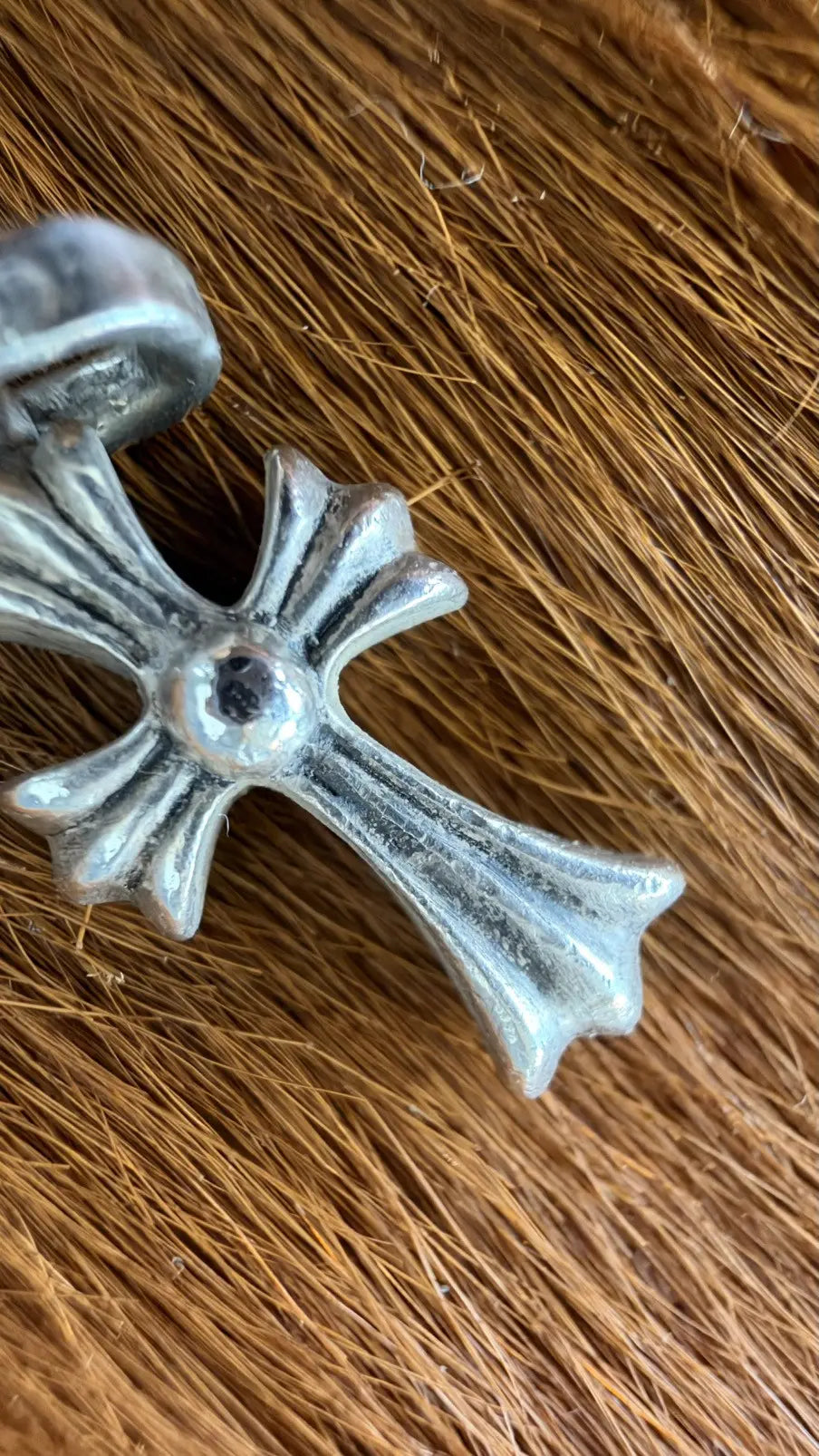 Chrome Hearts Emerald Baby Fat Cross Pendant Chrome Hearts