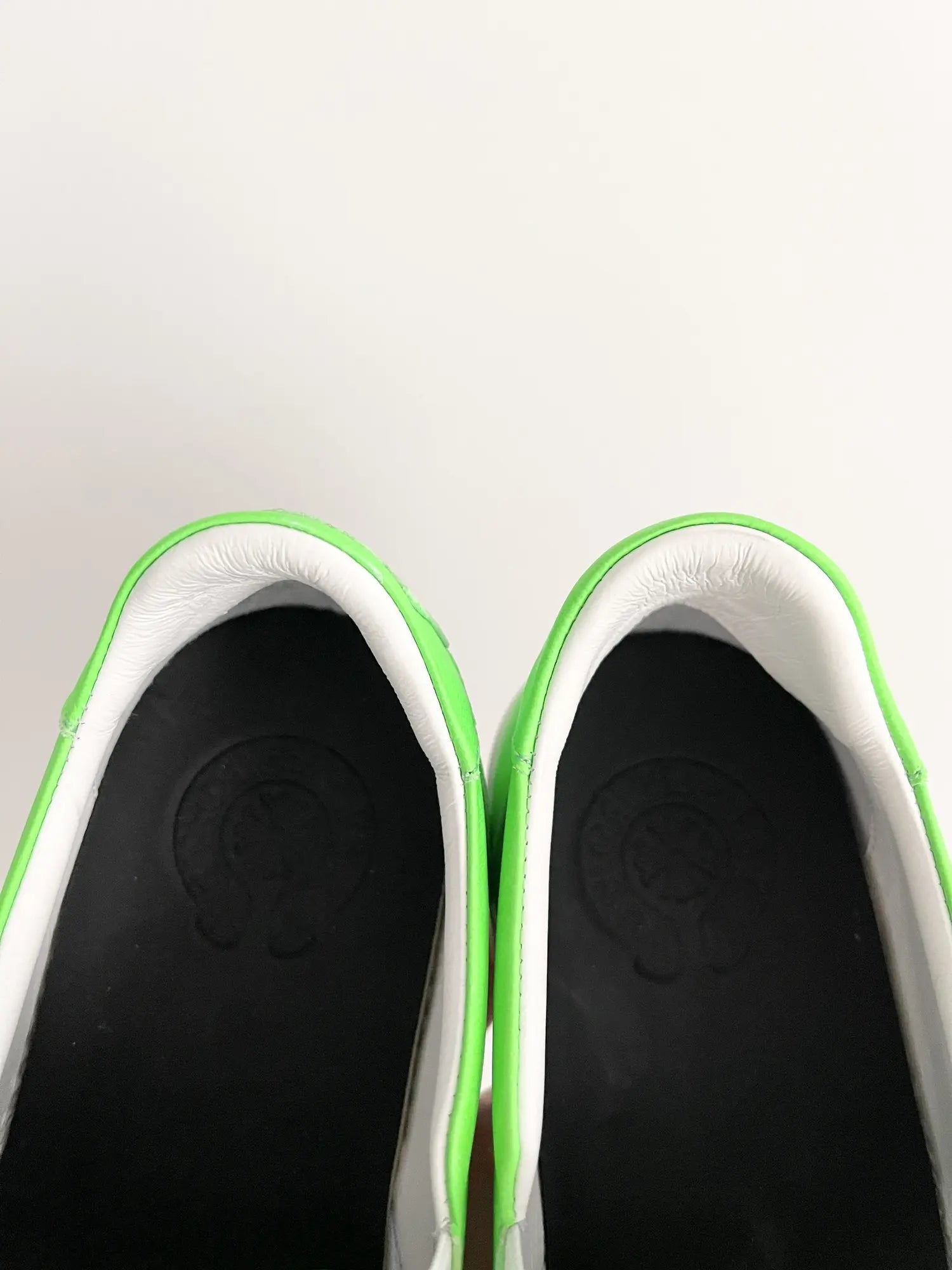 Chrome Hearts Neon Green Jumbo Studs Leather Slip On