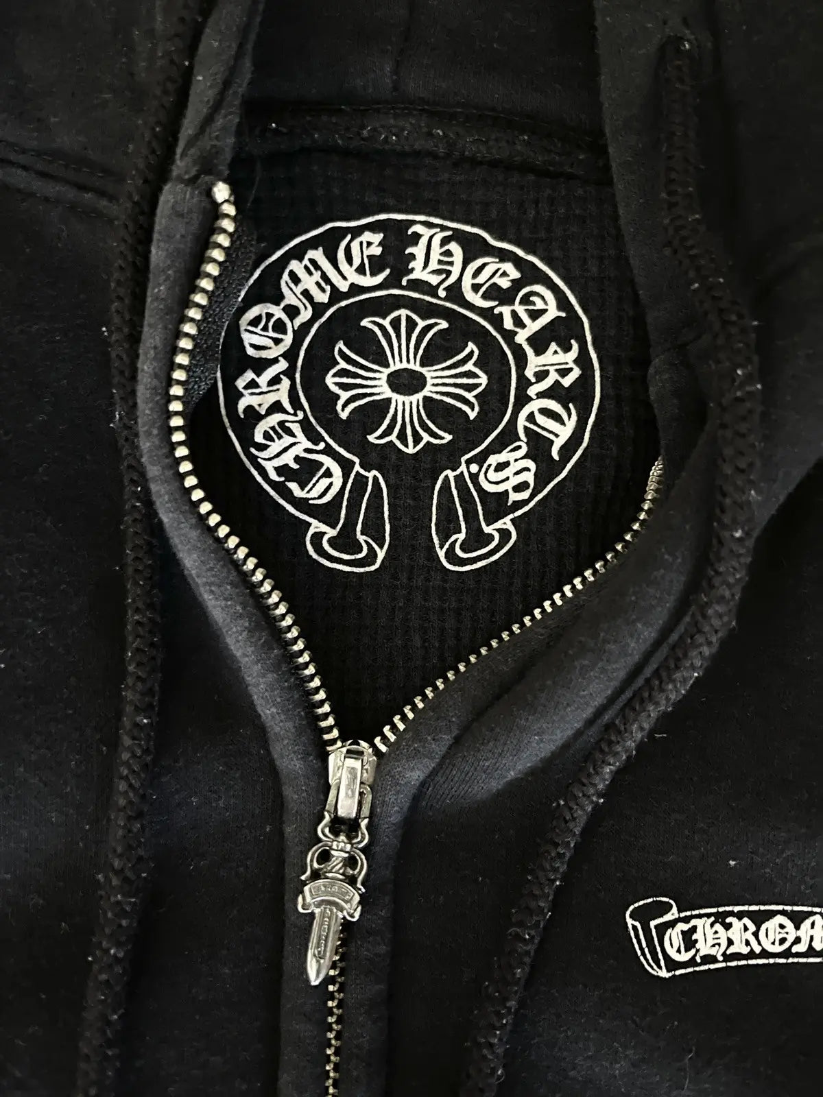 2000s Chrome Hearts USA Scripts Logo Zip-Up Hoodie