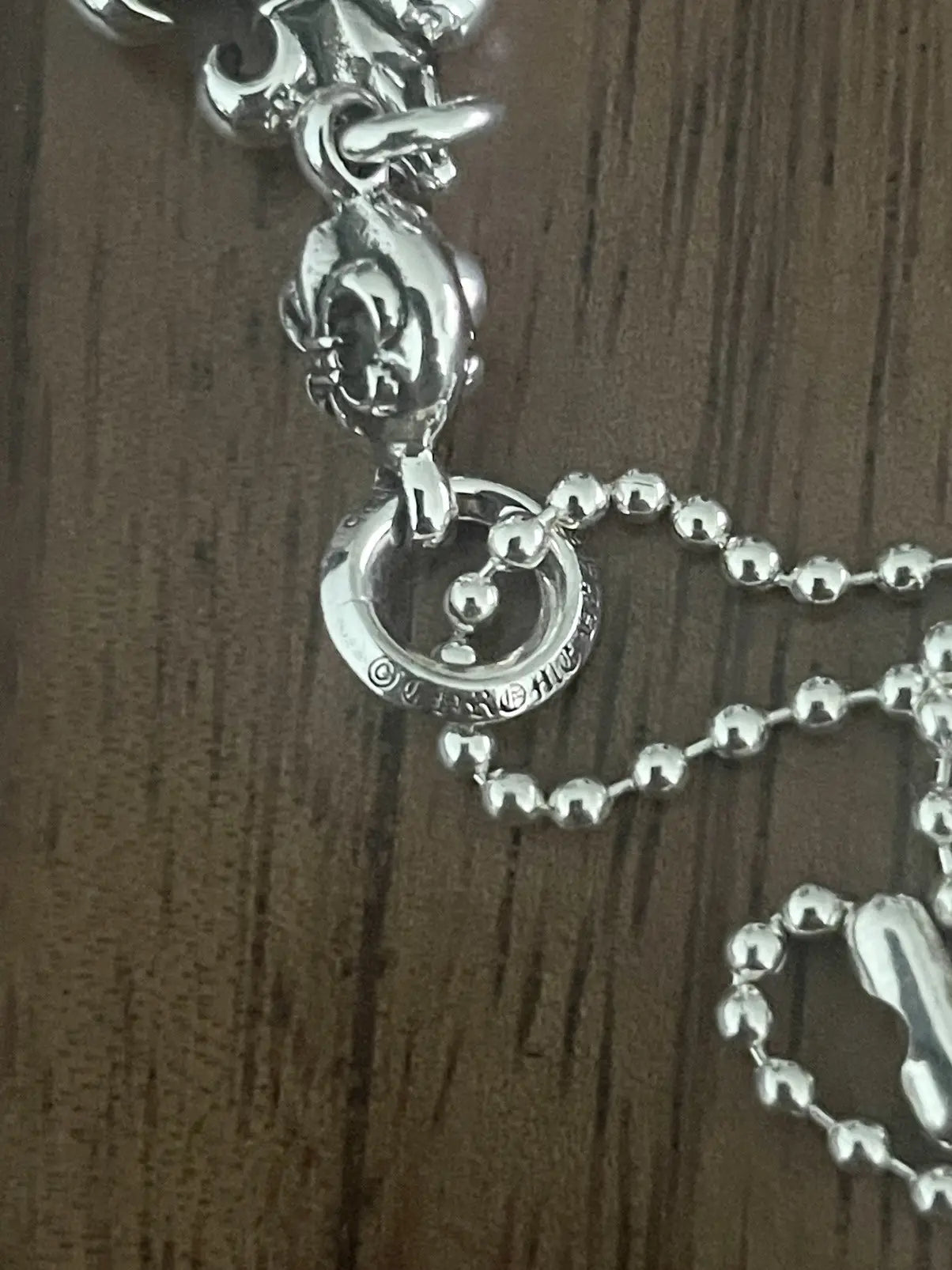 Chrome Hearts Fleur Ball Pendant Dagger Necklace