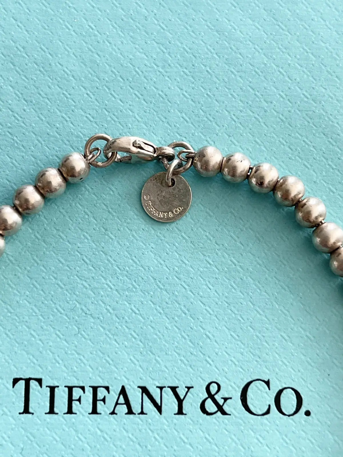 Tiffany & Co. Heart Tag Ball Chain Bangle Bracelet