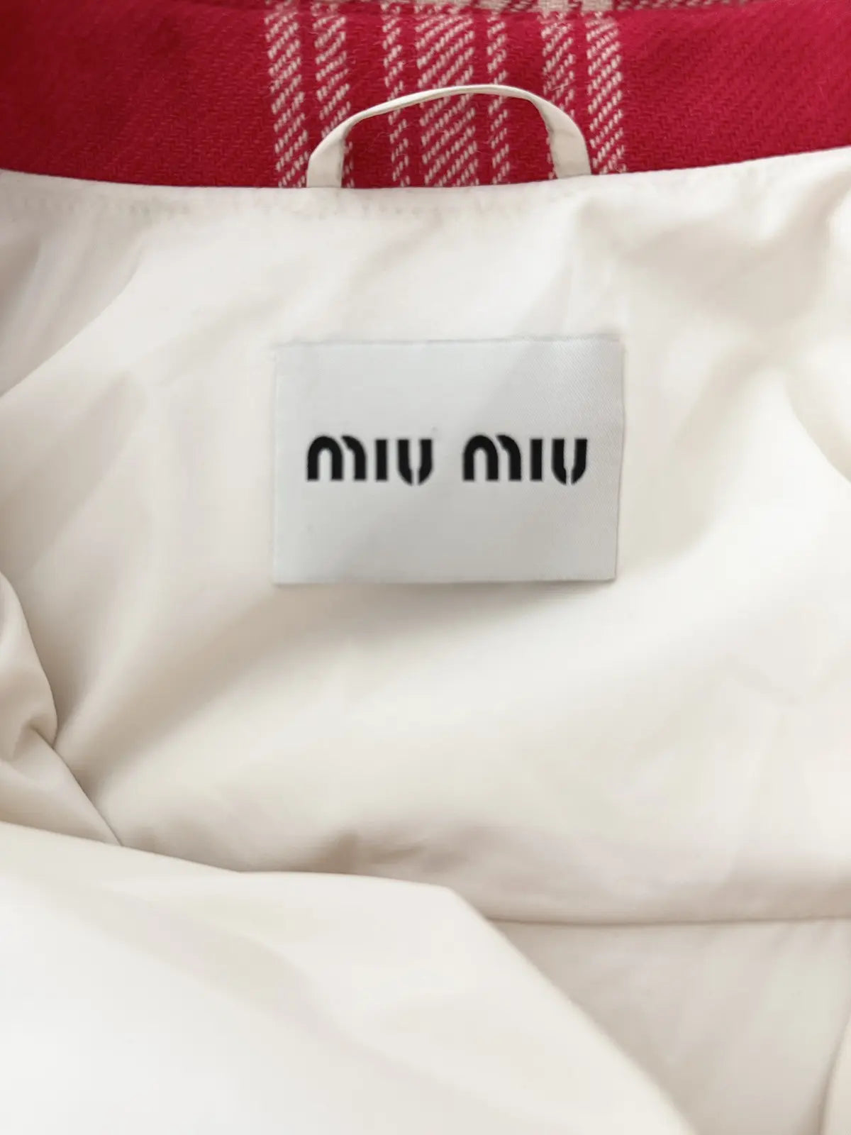 2022 Miu Miu Button Up Plaid Shacket Jacket