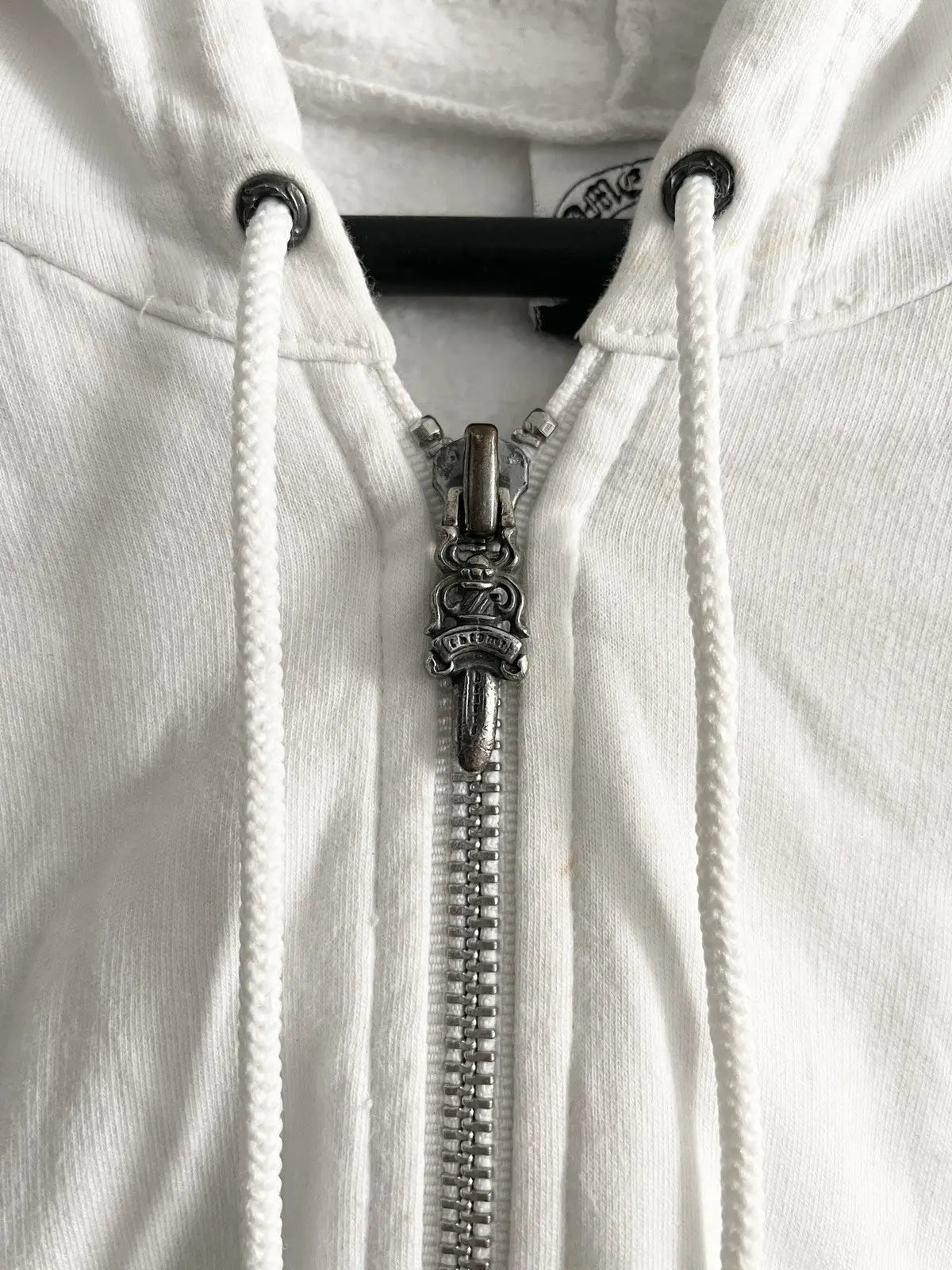 1990s Chrome Hearts Floral Horseshoe Zip Hoodie