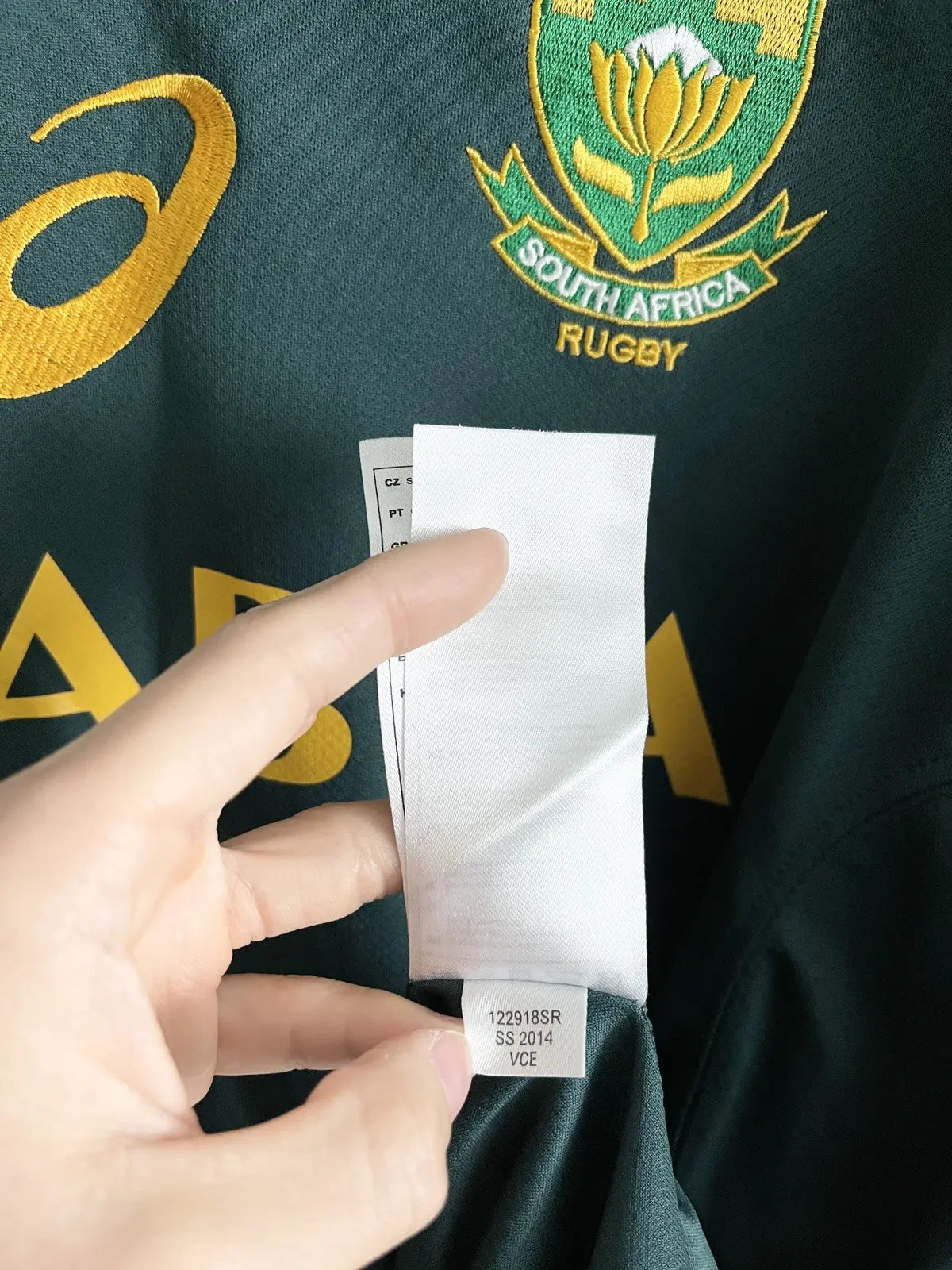 2014-15 Ascis South Africa Rugby Home Jerse