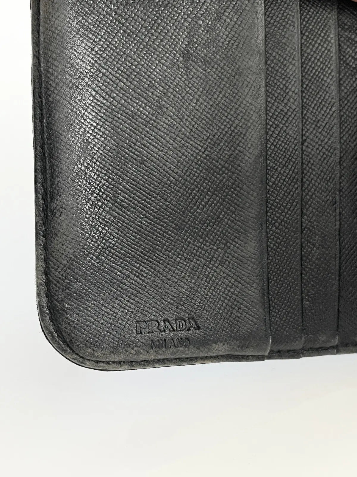 2000 Prada Nylon Round Zip Tessuto Wallet