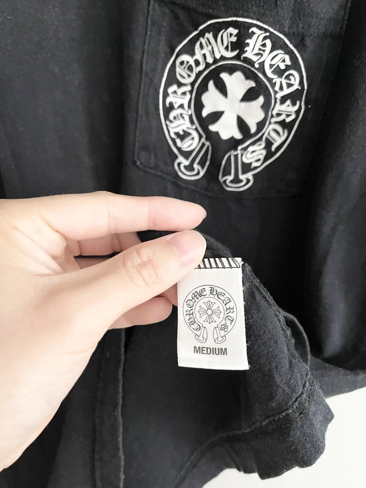 2000s Chrome Hearts Eye Chart Horseshoe Pocket Tee