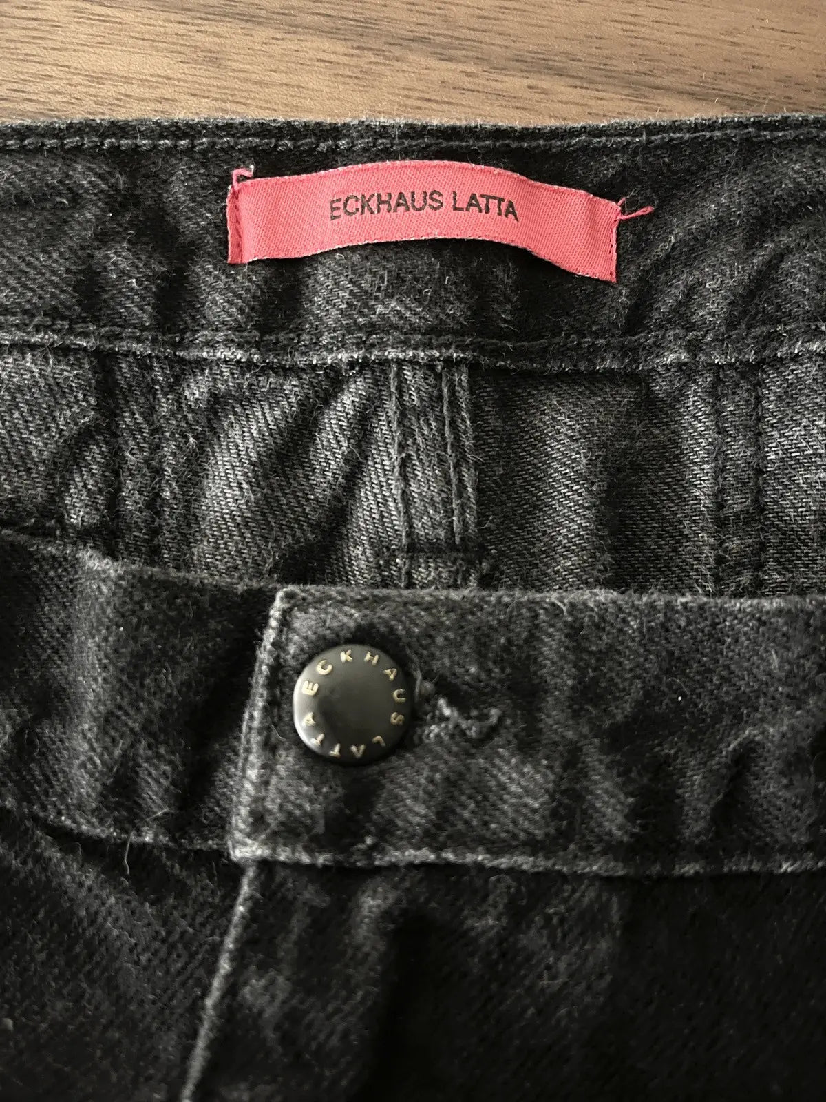 Eckhaus Latta Black Wide Leg Denim Jeans