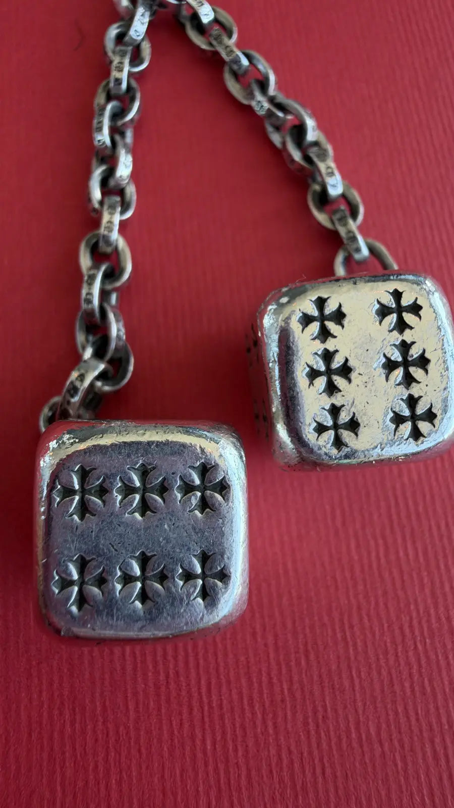 Chrome Hearts Silver Dice Keychain Chrome Hearts