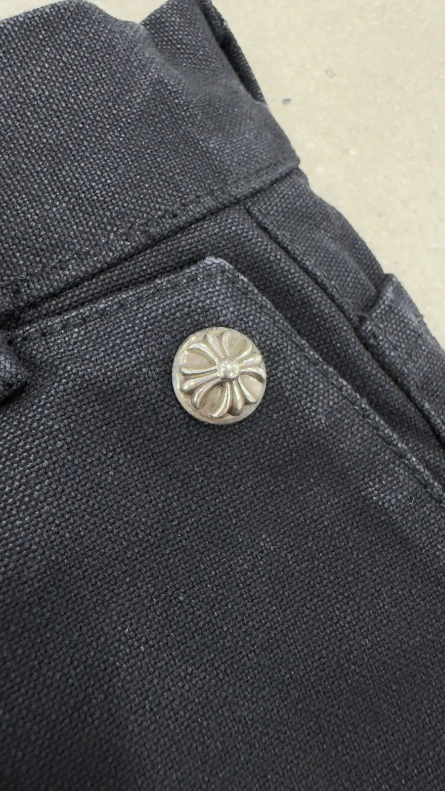 Chrome Hearts Cemetery Cross Leather Patch Cargo Pants