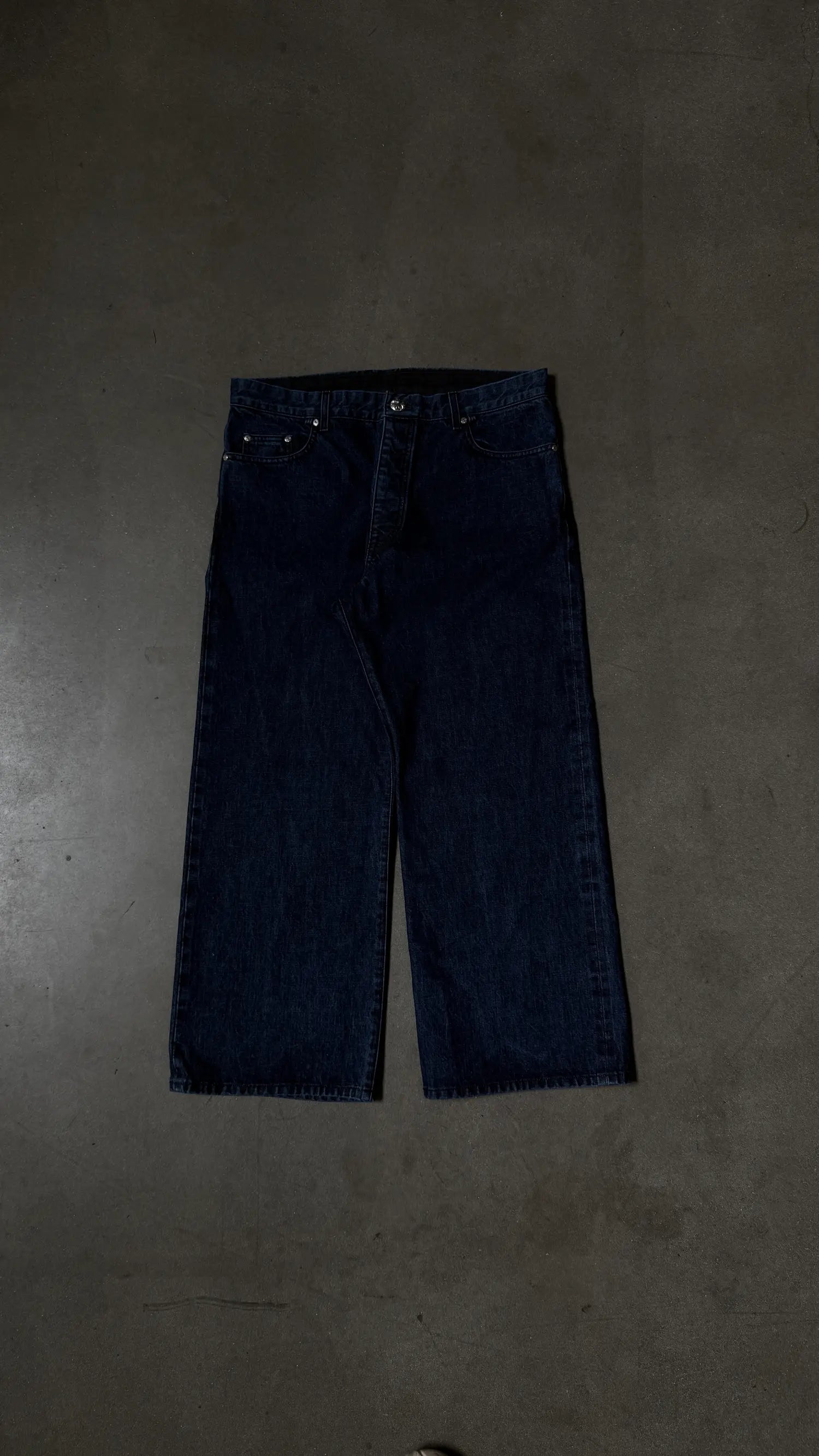 Chrome Hearts KS Cut Raw Blue Denim Jeans