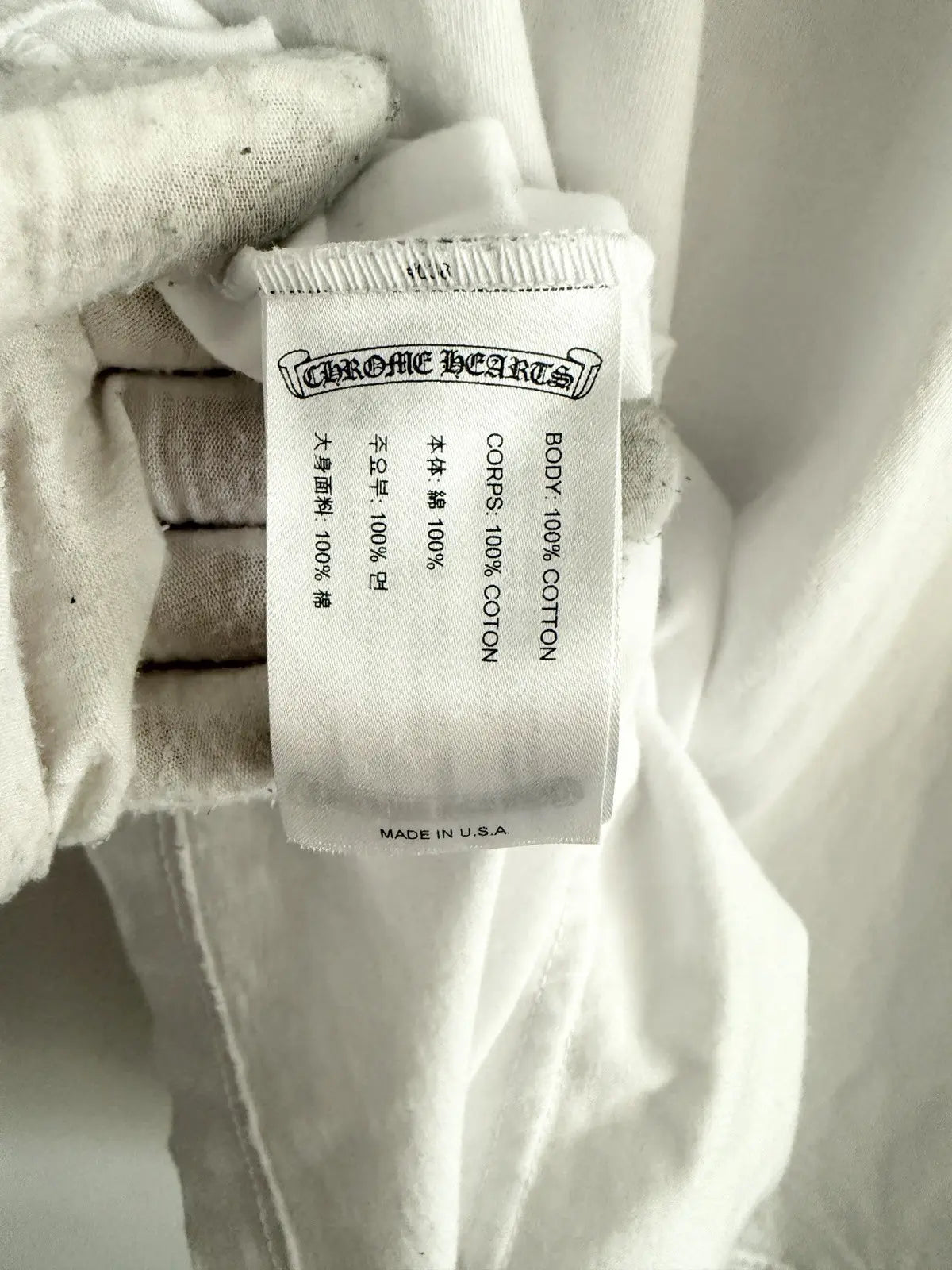 Chrome hearts Triple White Neck Logo LS Tee