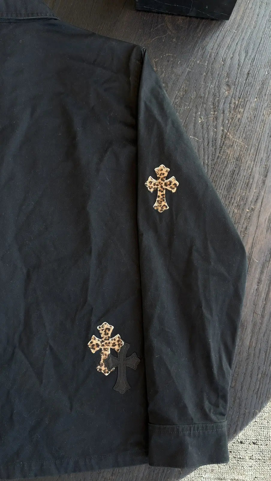Chrome Hearts Work Dog Cross Leather Patch Jacket Size XL Chrome Hearts