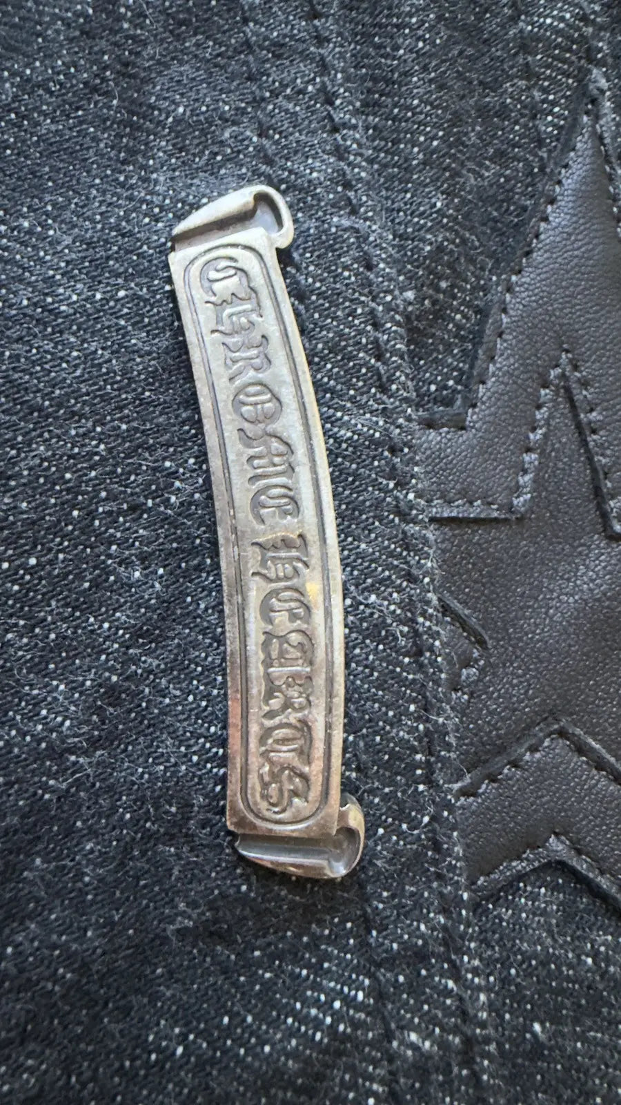 Chrome Hearts Grey & Black Star Patch Jeans