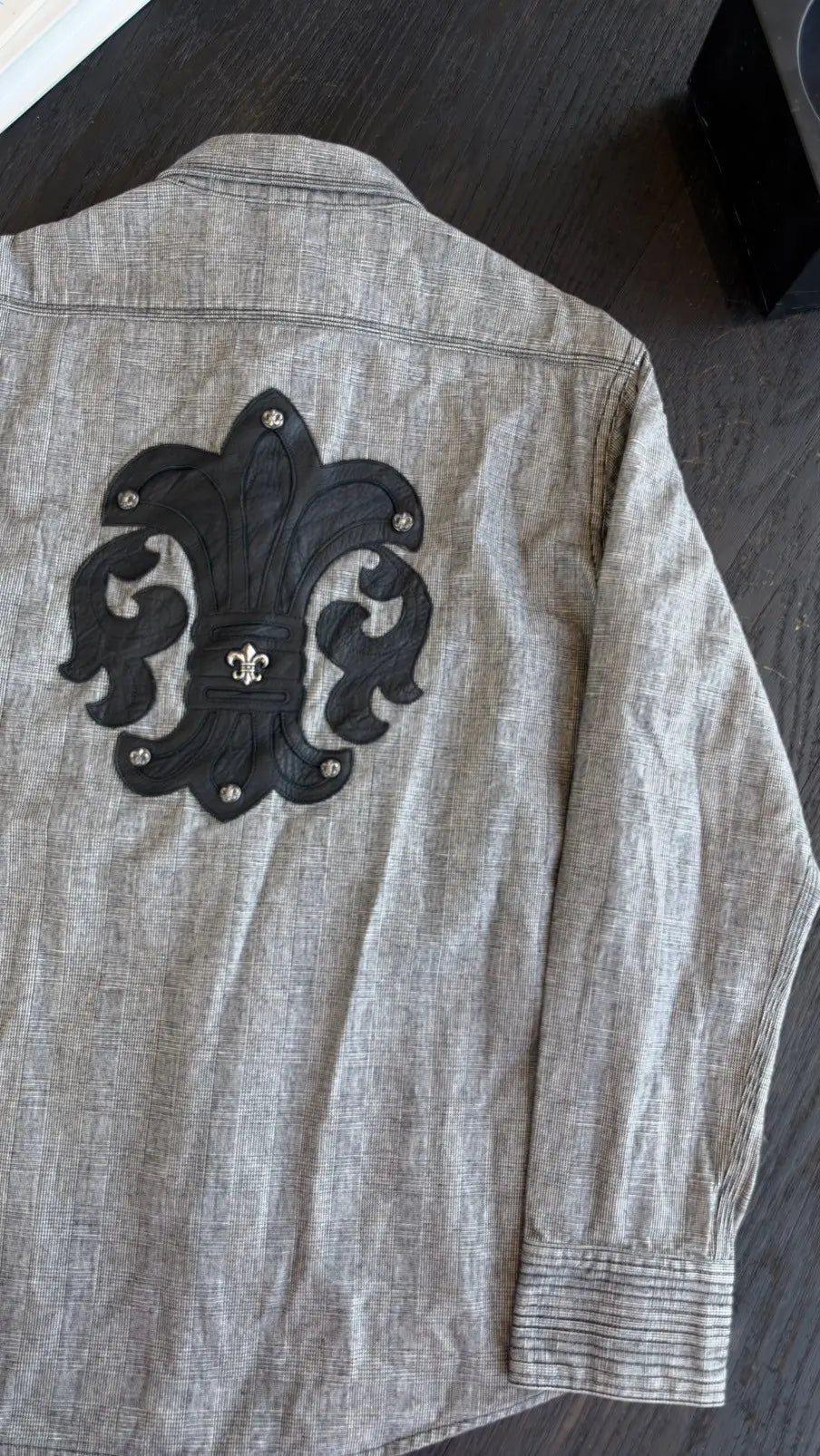 Chrome Hearts Gray Button-Up Military Shirt Size L Chrome Hearts