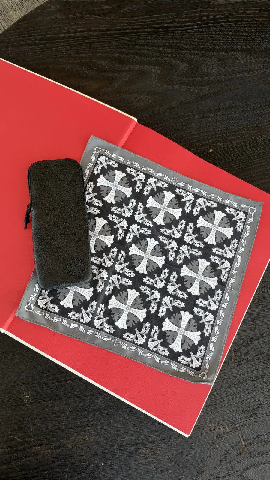 Chrome Hearts Cross Motif Silk Bandana Chrome Hearts
