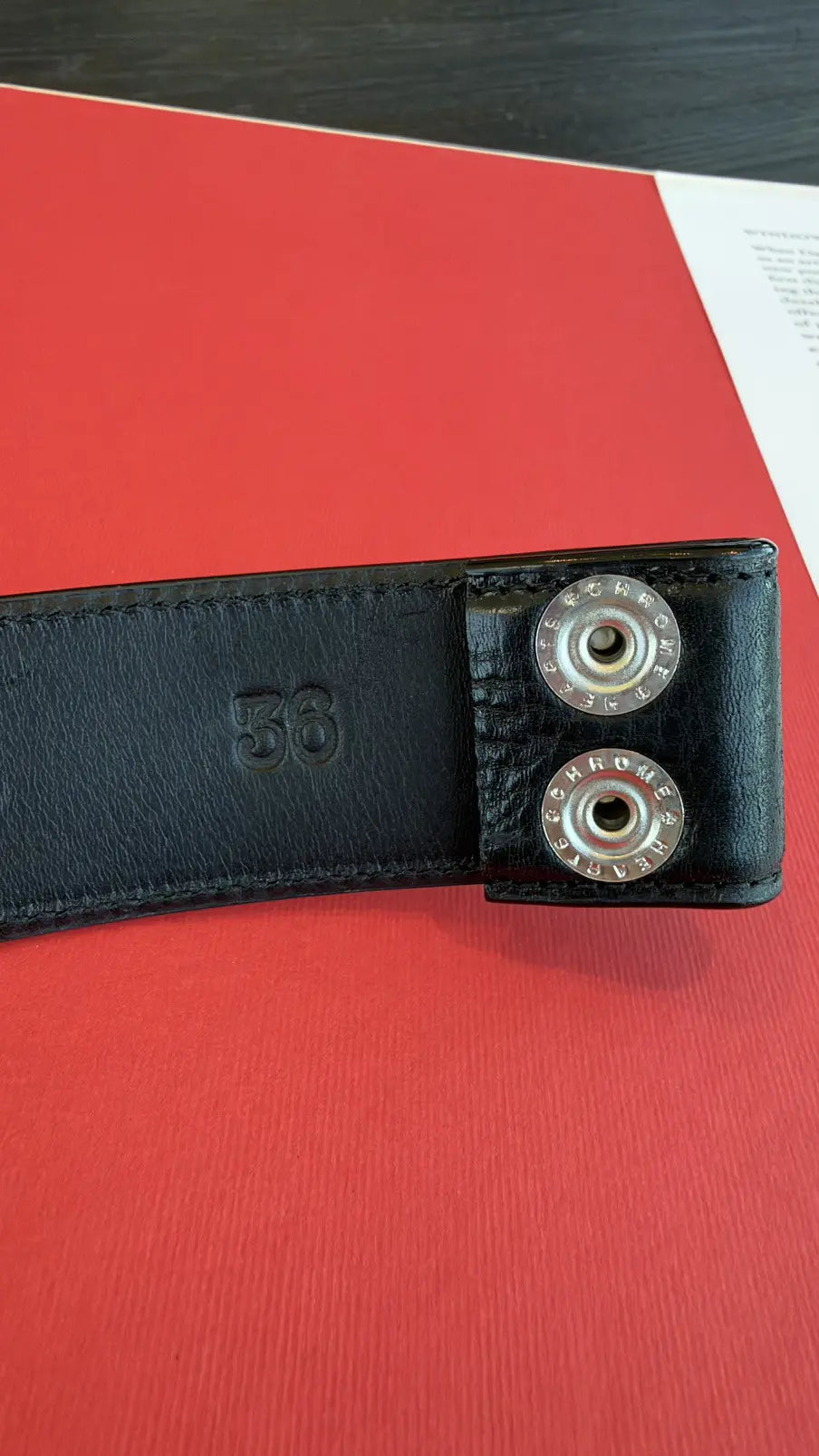 Chrome Hearts Black Leather Belt Strap Size 36 Chrome Hearts