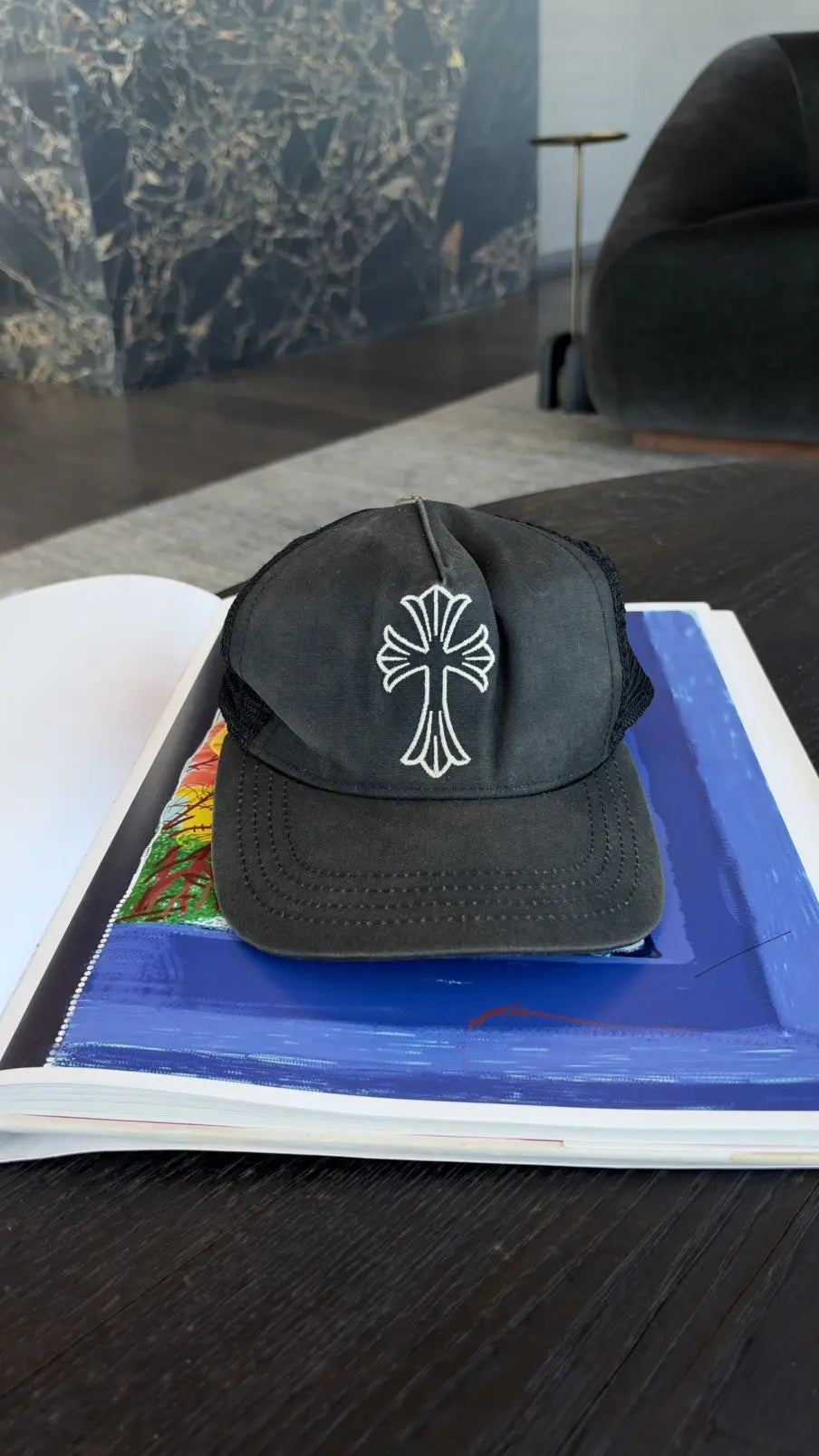 Chrome Hearts Embroidered Cross Trucker Hat Chrome Hearts