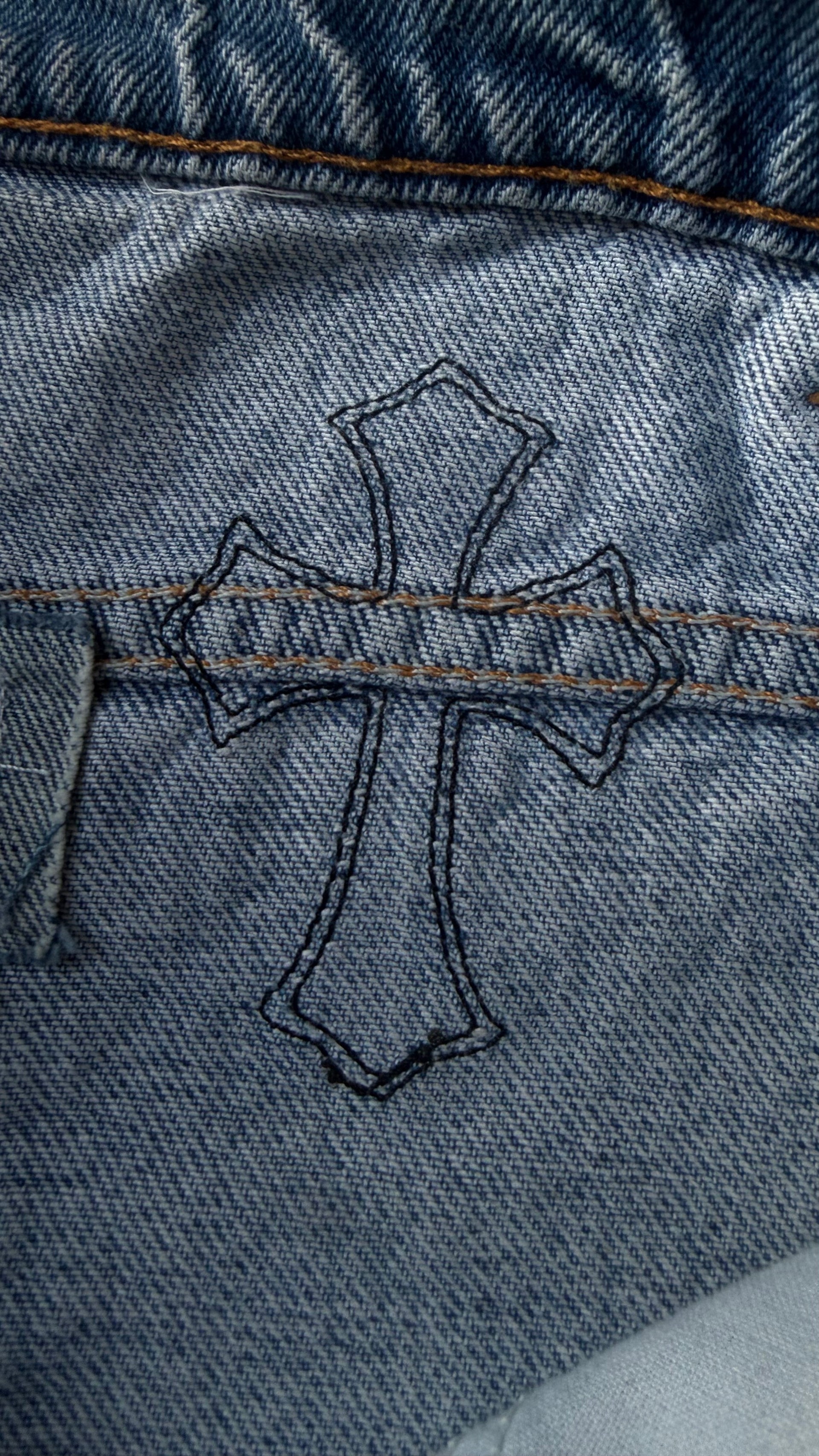 Chrome Hearts Levi's 517 Black Cross Patch Jeans