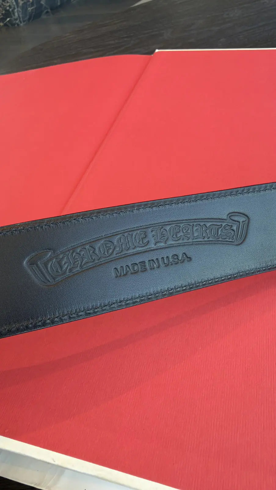Chrome Hearts Black Leather Belt Strap Size 36 Chrome Hearts