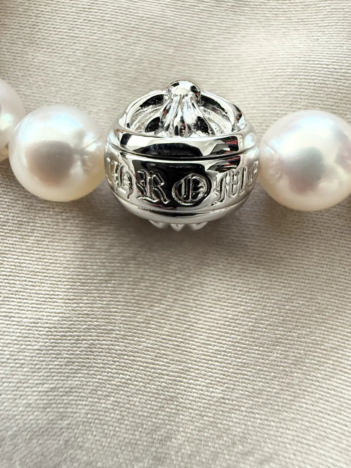 Chrome Hearts Mikimoto White Pearl Bracelet