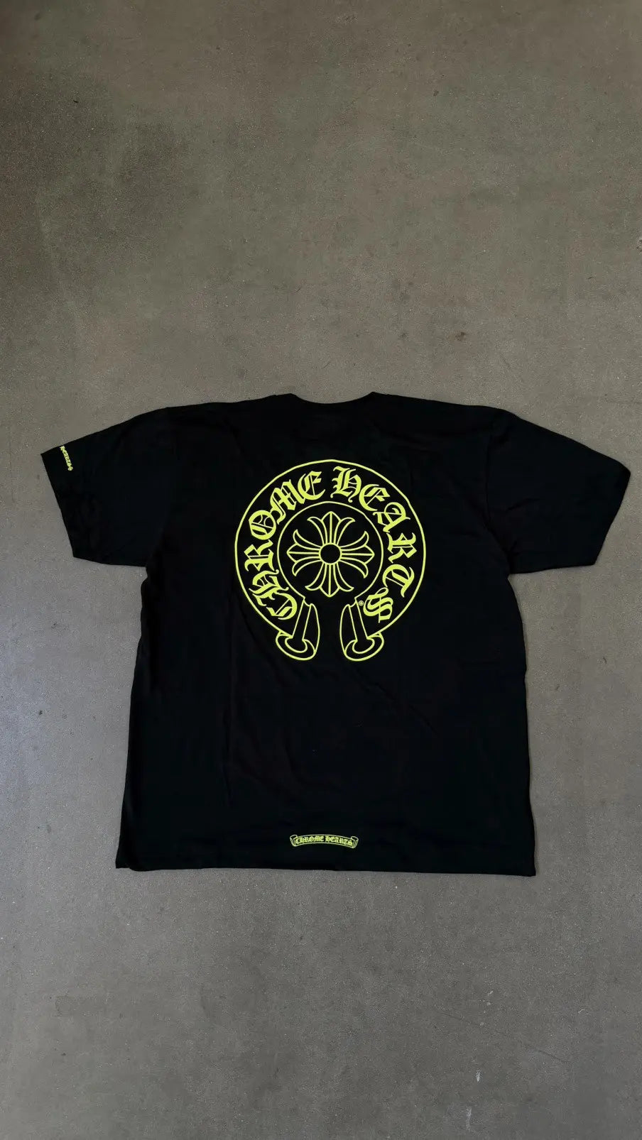 Chrome Hearts Neon Yellow Horseshoe Pocket T-Shirt