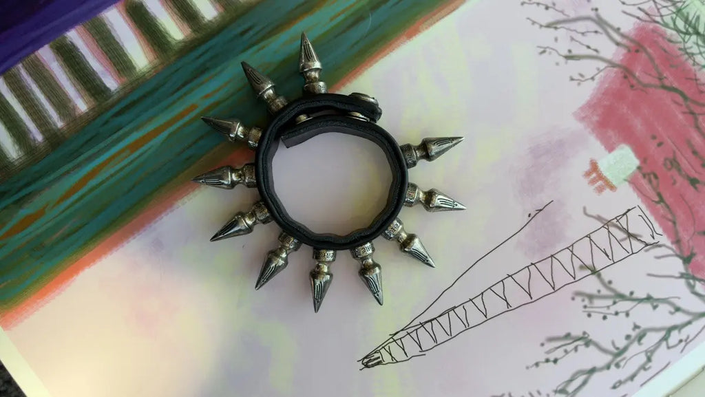Chrome Hearts Punk Series Spike Leather Bracelet Chrome Hearts