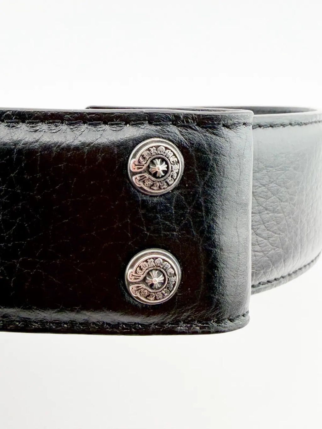 Chrome Hearts Black Leather Belt Strap (No Buckle)