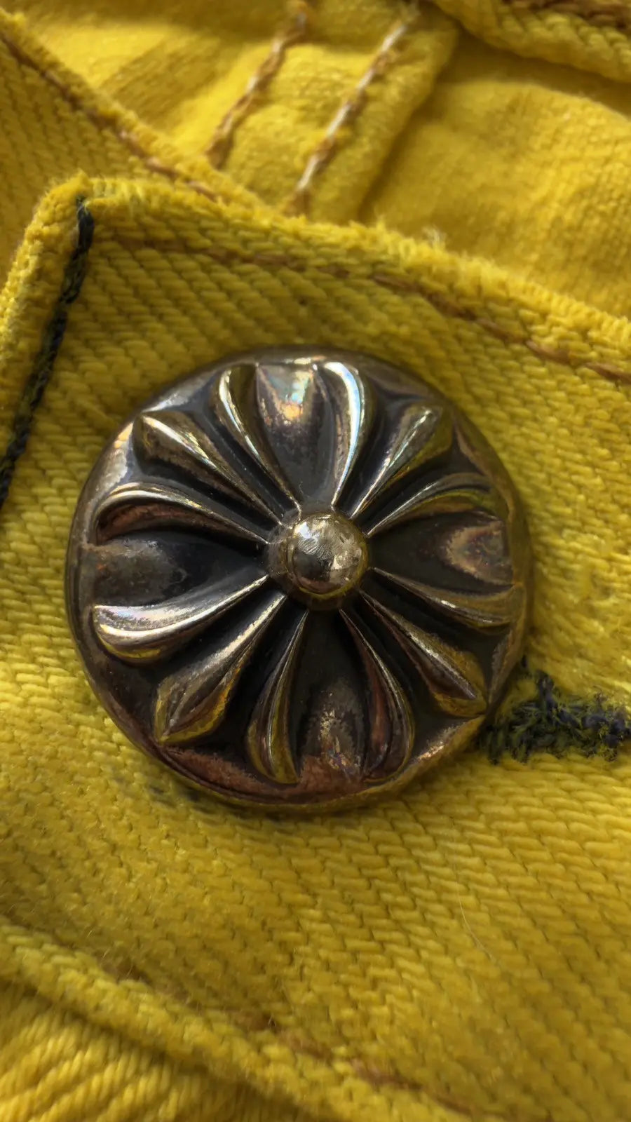 Chrome Hearts Yellow Cross Patches Levi’s Jeans