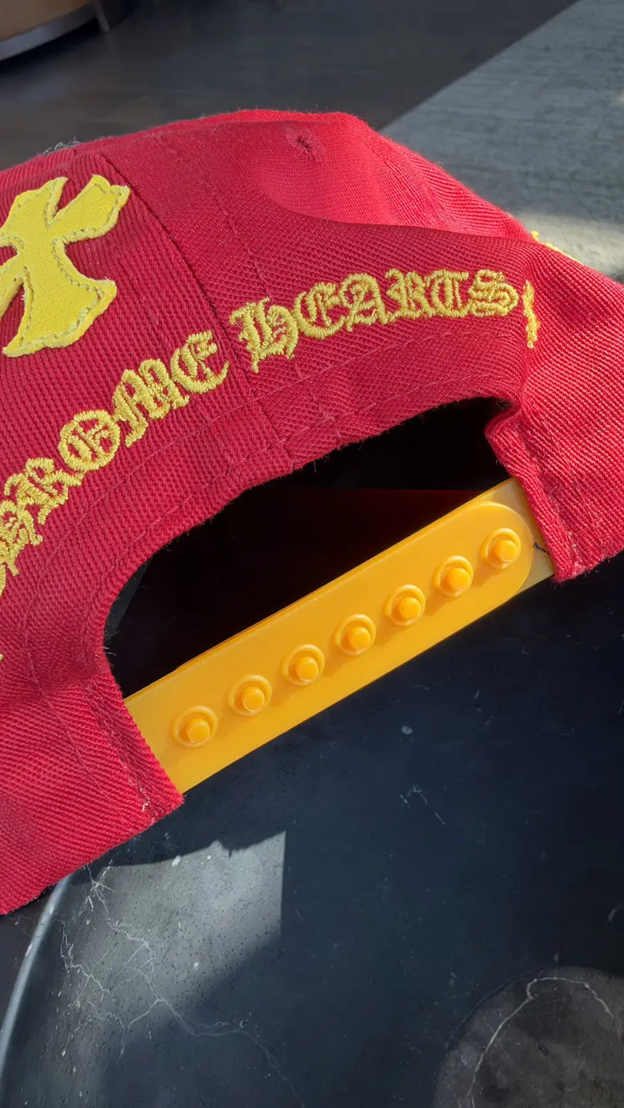 Chrome Hearts Red Yellow Cross Patch Baseball Cap Chrome Hearts