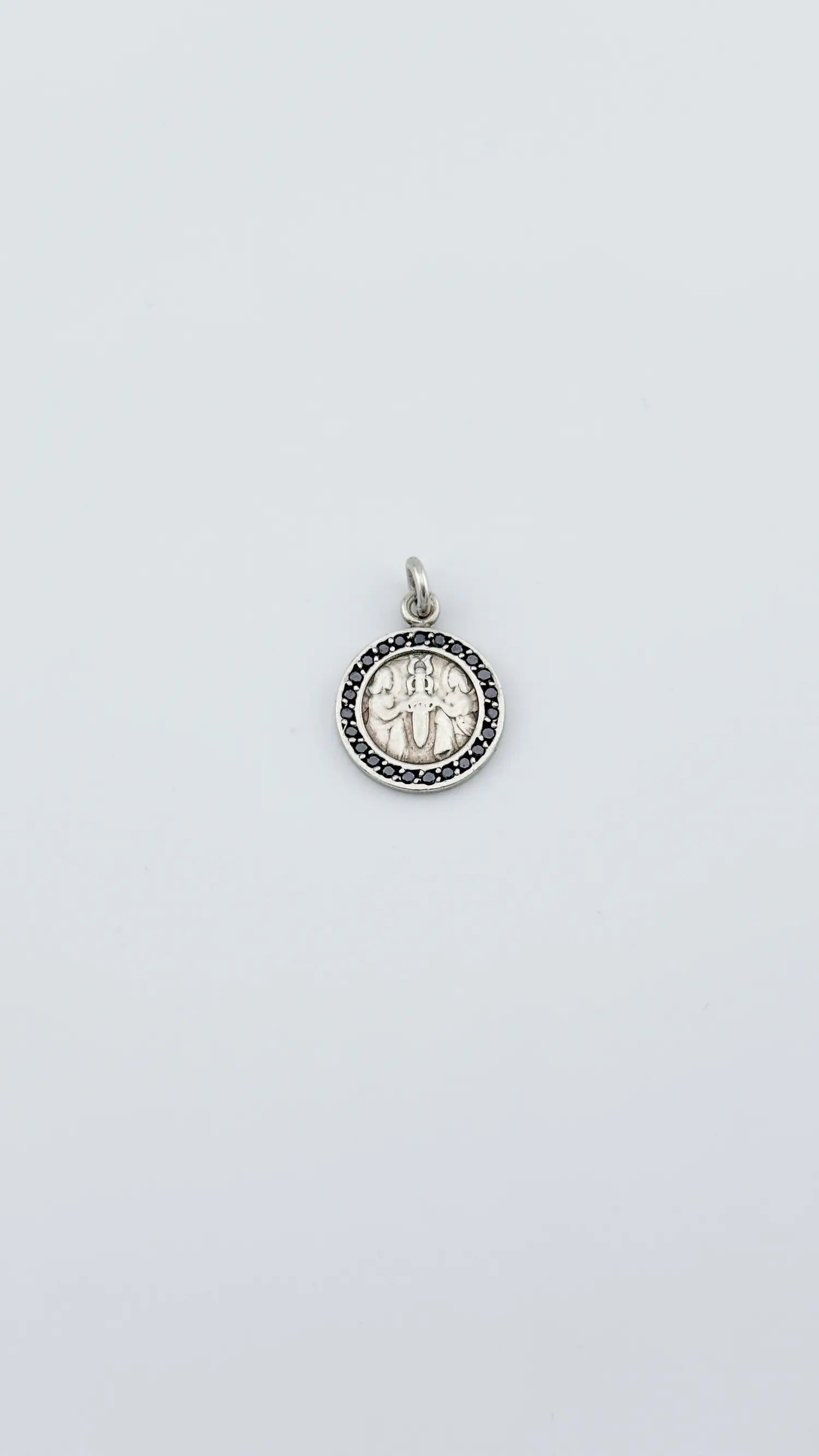 Chrome Hearts Black Diamond Embellished Coin Pendant