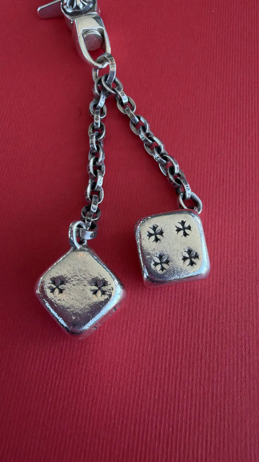 Chrome Hearts Silver Dice Keychain Chrome Hearts