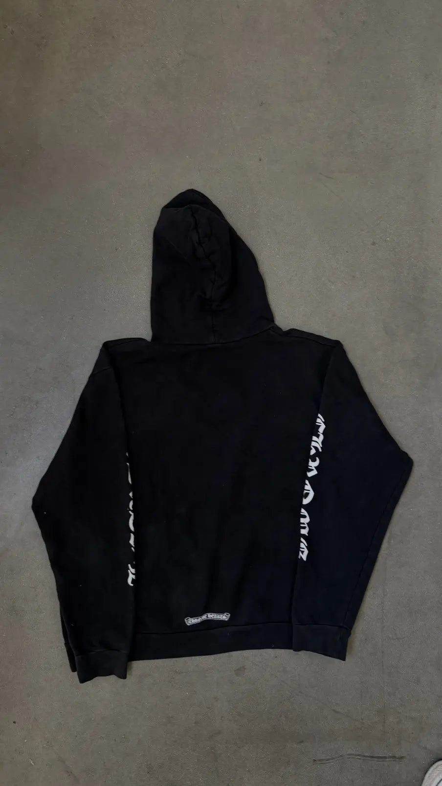 Chrome Heart Scroll Script Sleeve Hoodie Black