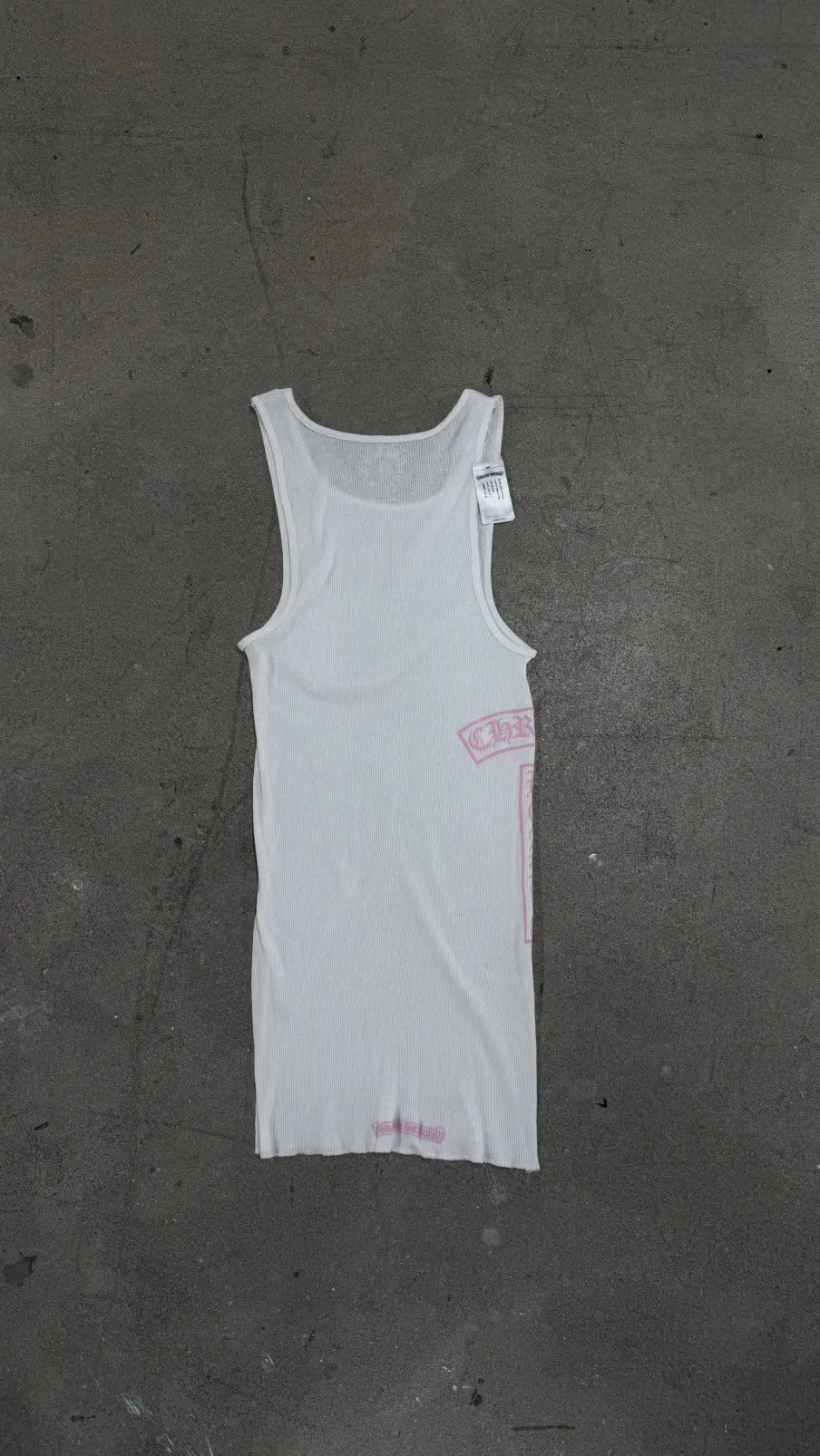Chrome Hearts White T-Bar Script Rib Tank Top