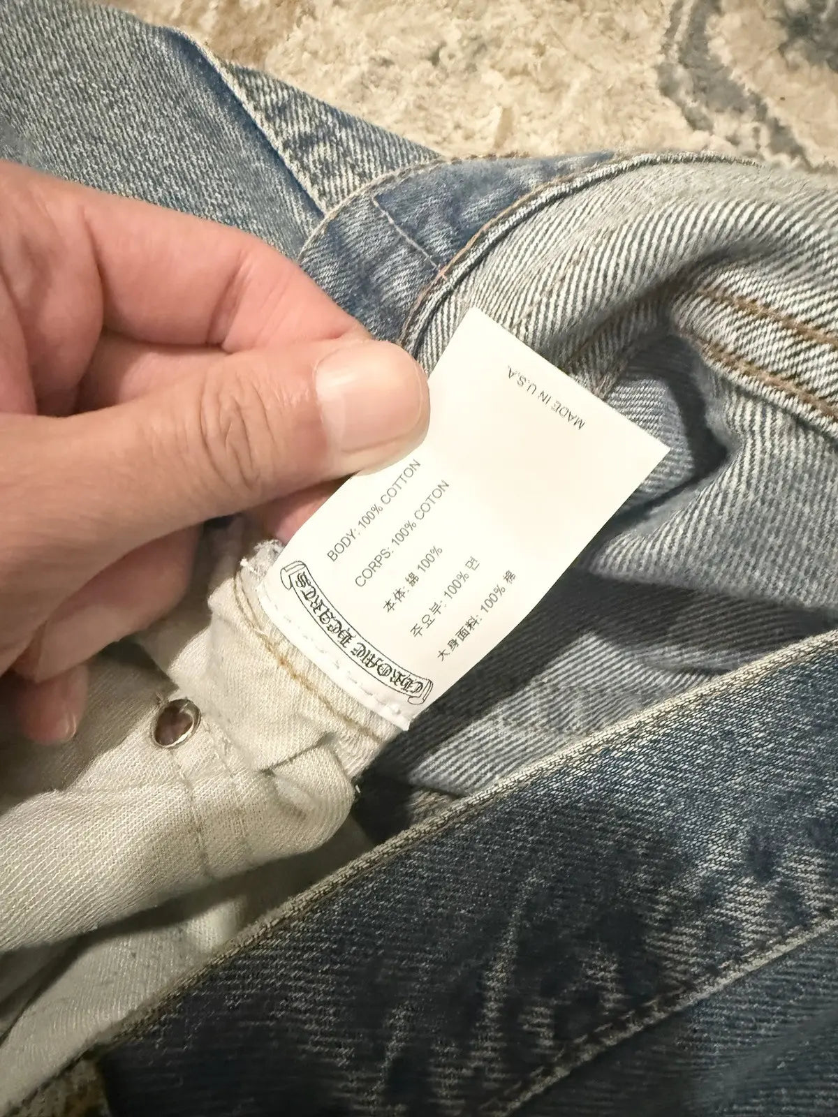 Chrome Hearts Canes Exclusive Diamond Crosses Sliver Jeans