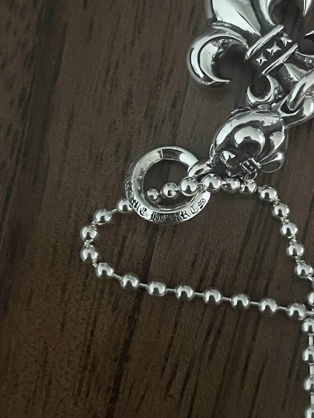 Chrome Hearts Fleur Ball Pendant Dagger Necklace