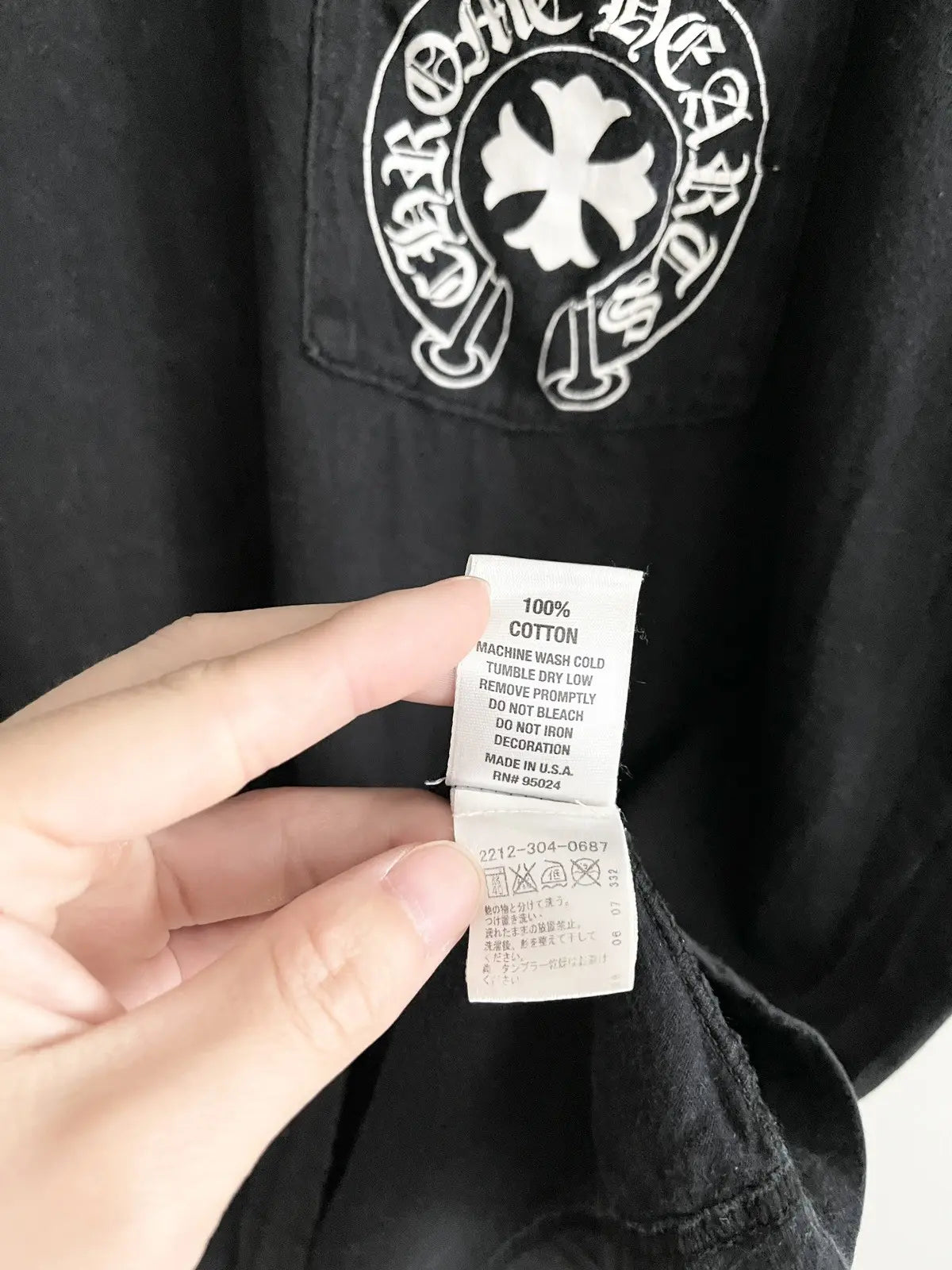 2000s Chrome Hearts Eye Chart Horseshoe Pocket Tee