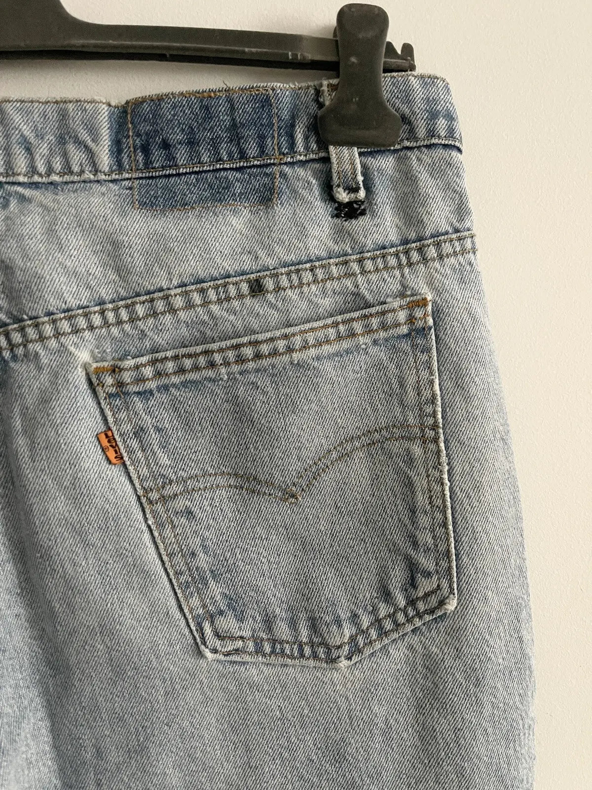 1980s Levi’s 501 Orange Tab Distresses Denim Jeans