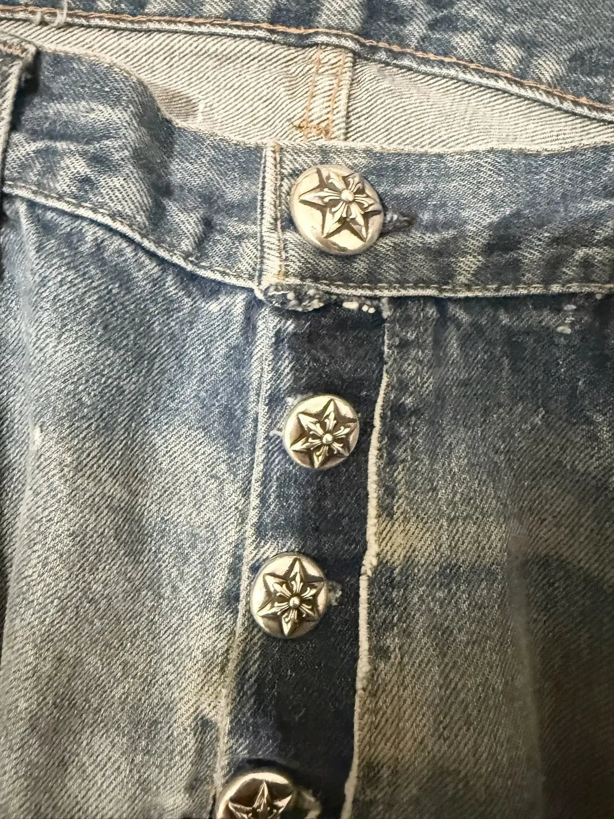 Chrome Hearts Canes Exclusive Diamond Crosses Sliver Jeans