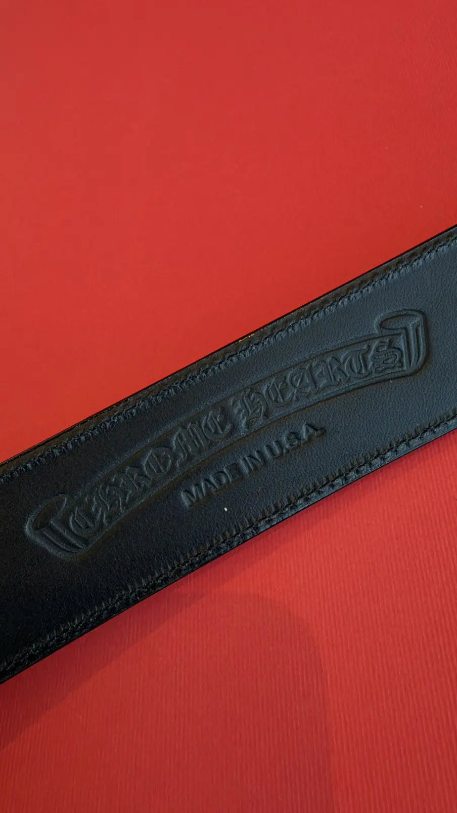 Chrome Hearts Black Leather Belt Strap Size 38 Chrome Hearts