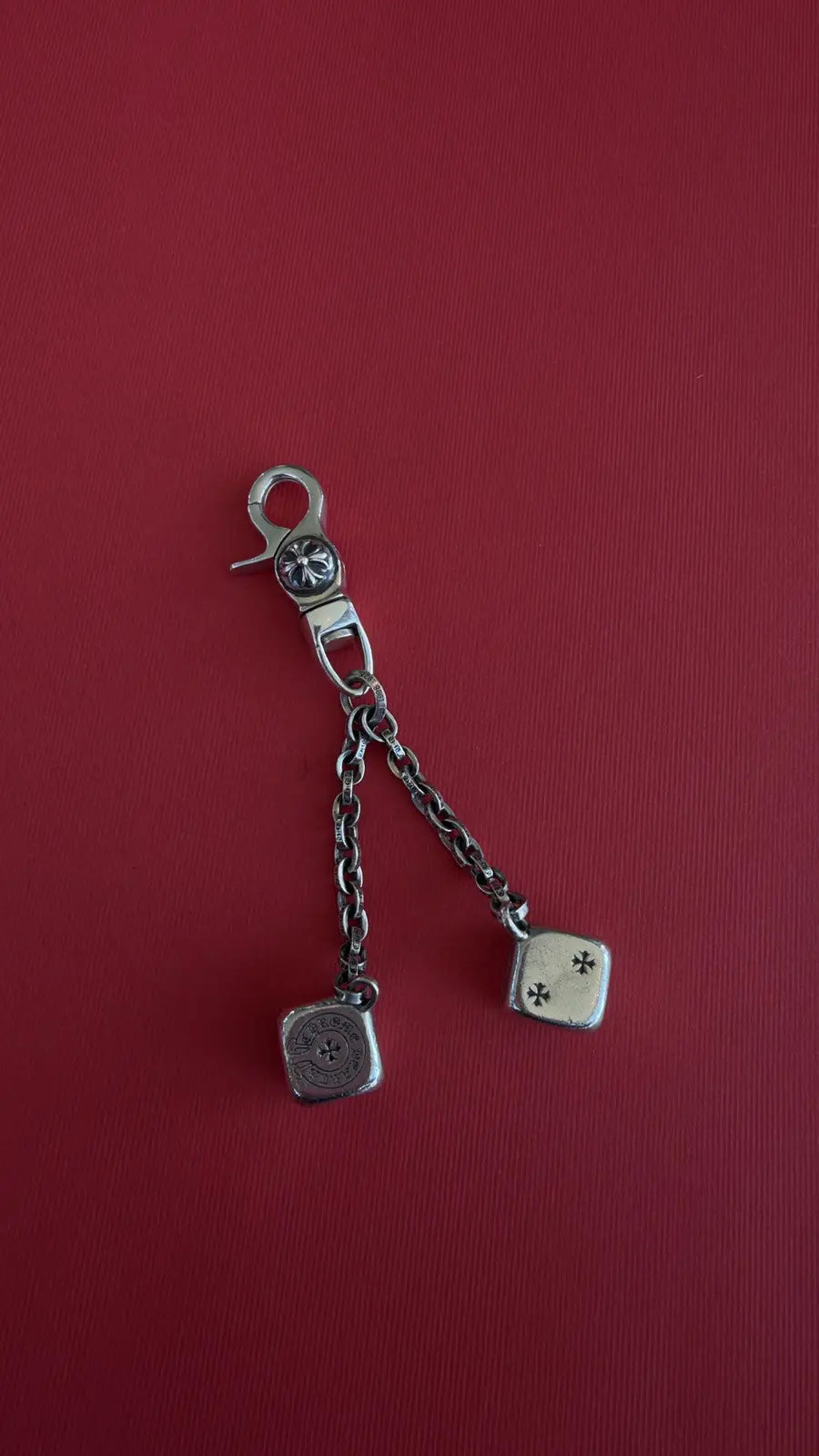 Chrome Hearts Silver Dice Keychain Chrome Hearts