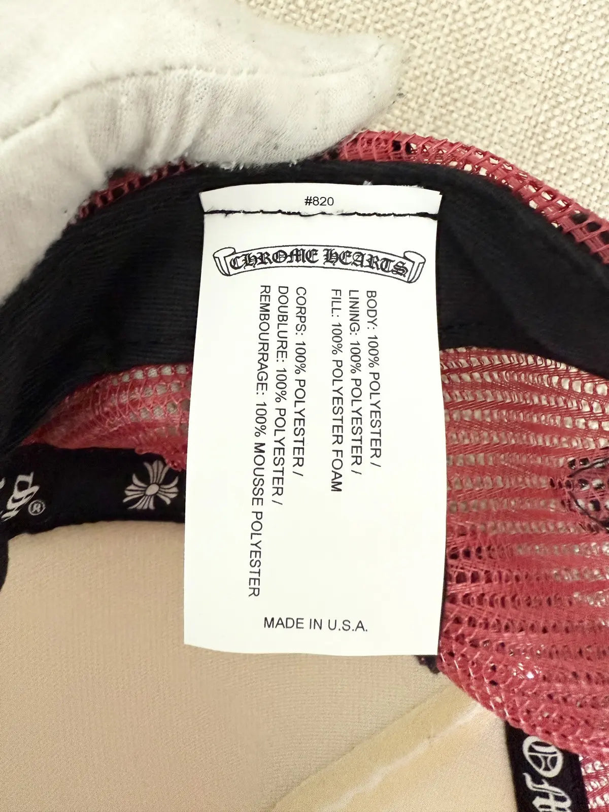 Chrome Hearts Eye Chart Scripts Hat