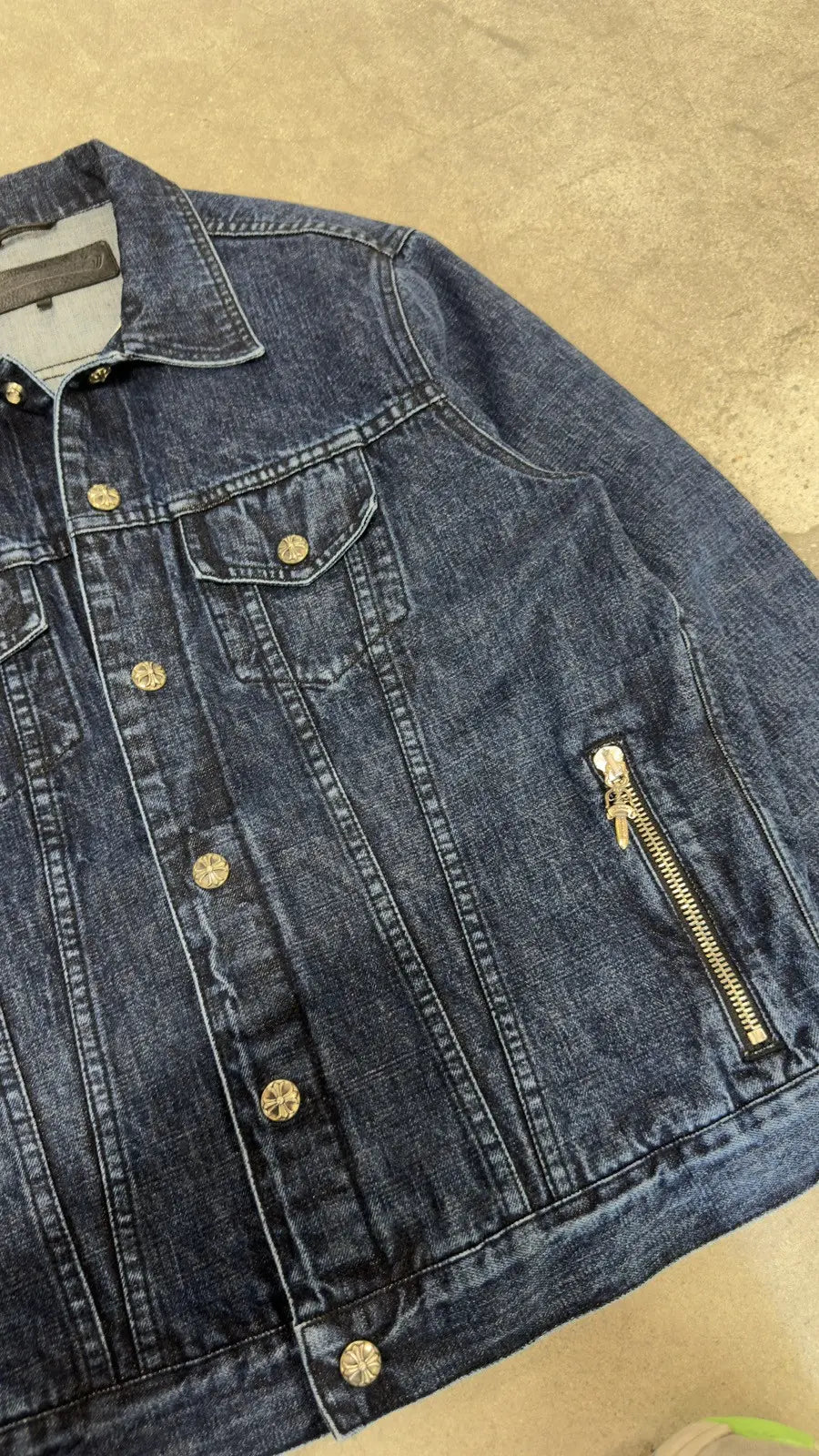 Chrome Hearts Motorbreath Indigo Denim Trucker Jacket
