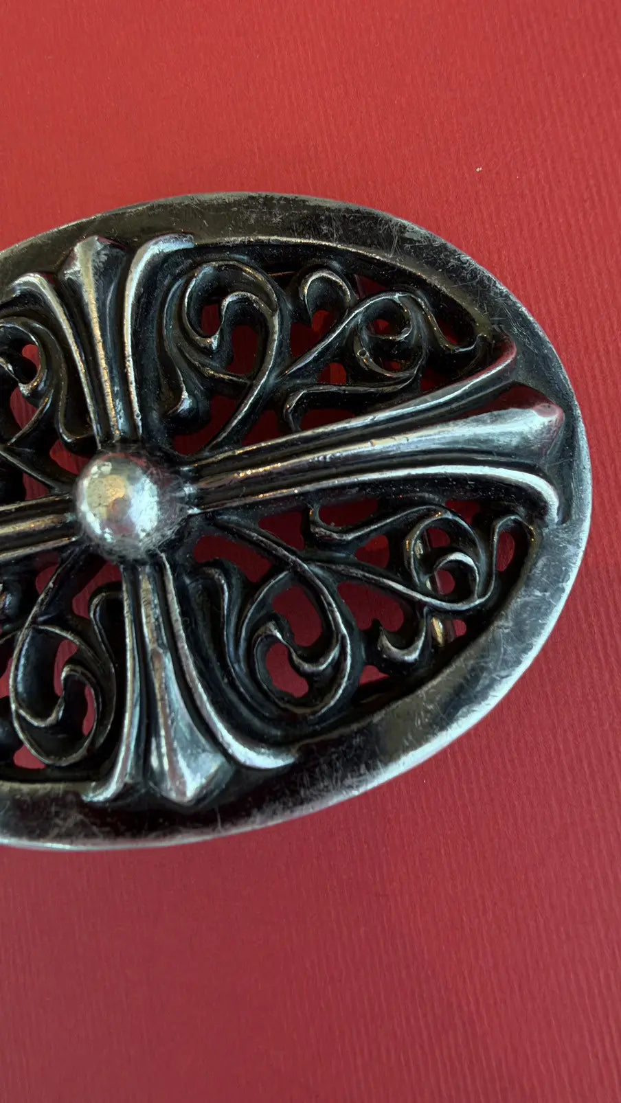 Chrome Hearts Classic Oval Cross Belt Buckle Chrome Hearts