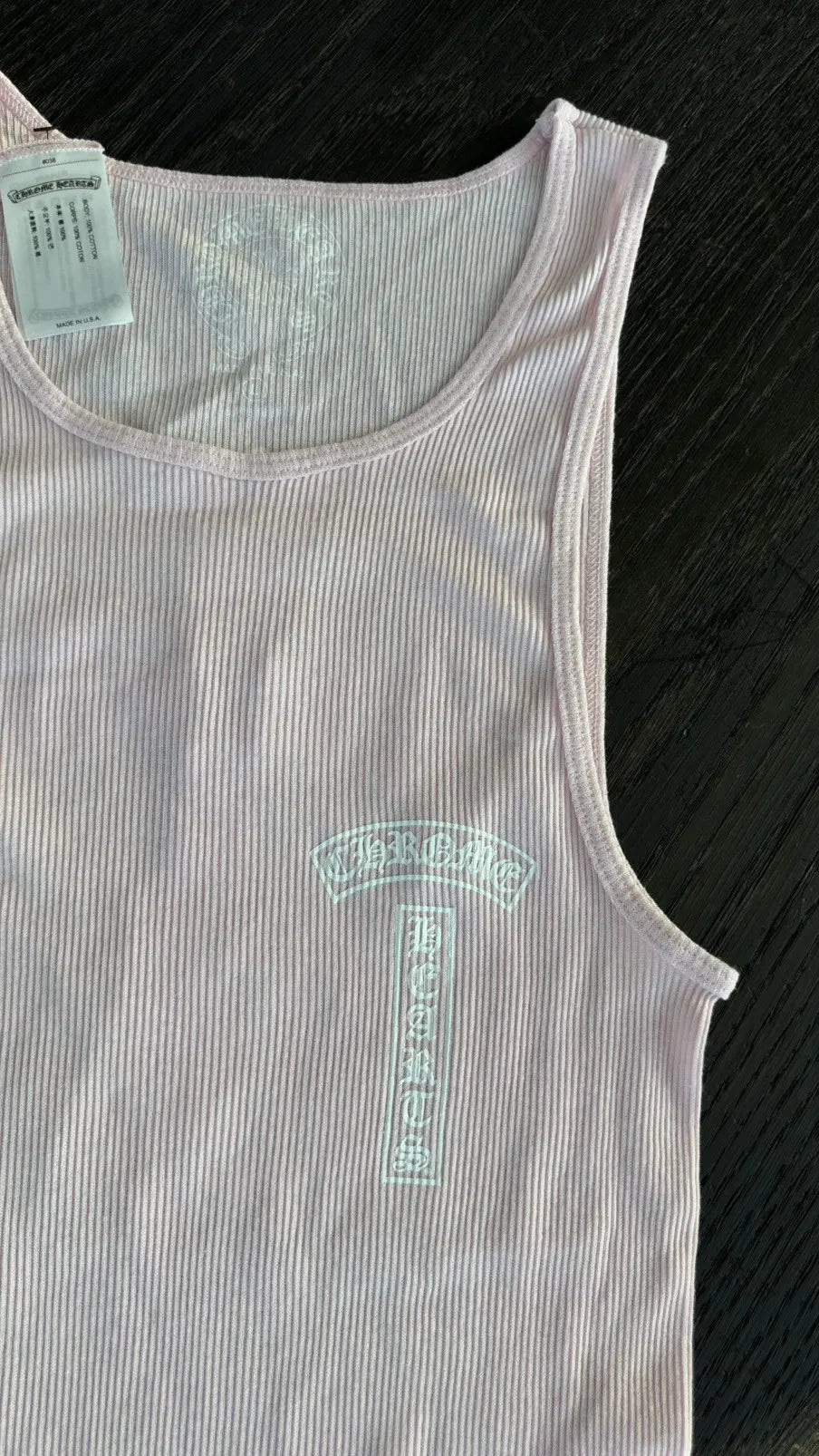 Chrome Hearts Pink T-Bar Rib Tank Top Size L Chrome Hearts